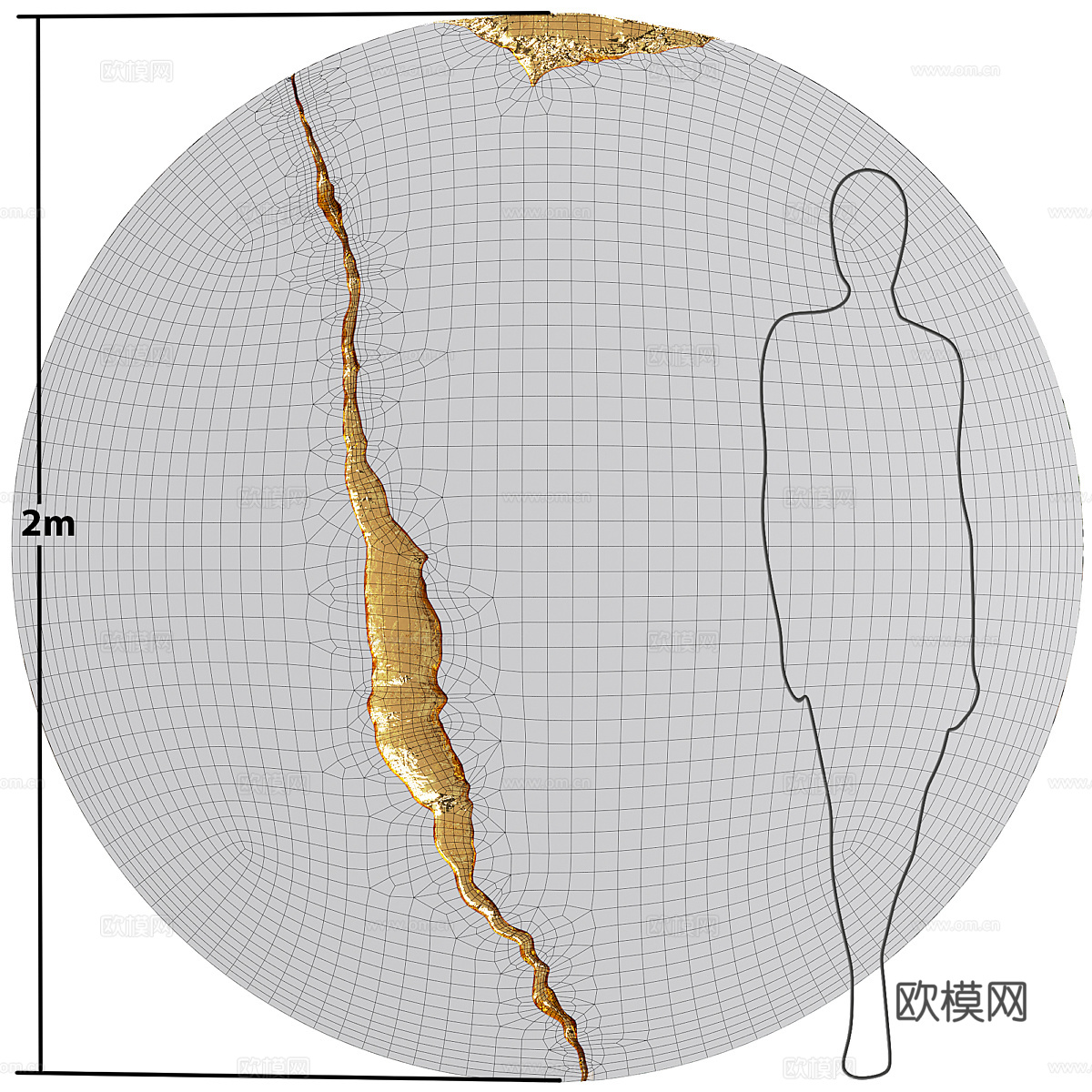 现代轻奢装饰圆镜3d模型