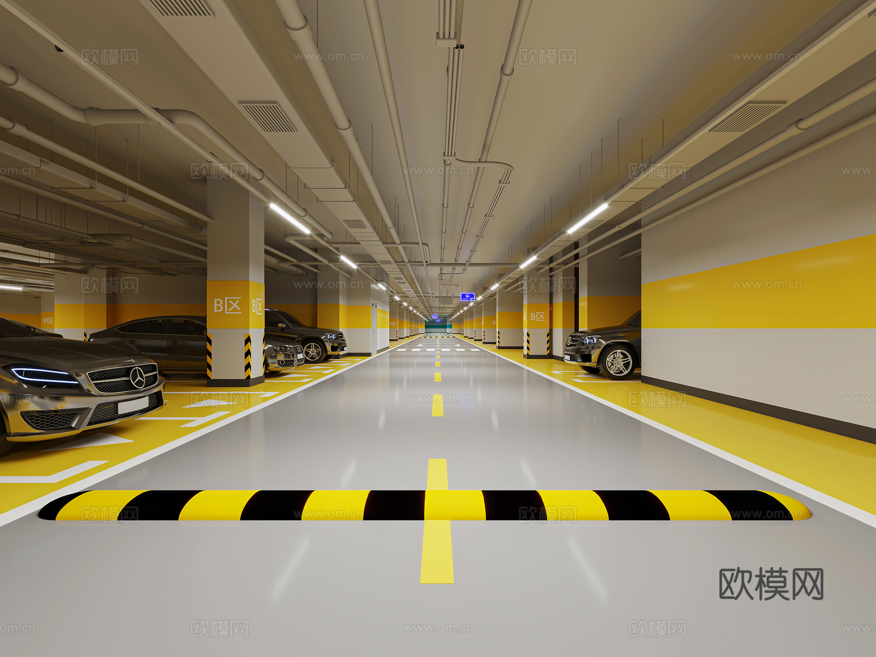 现代 停车场3d模型