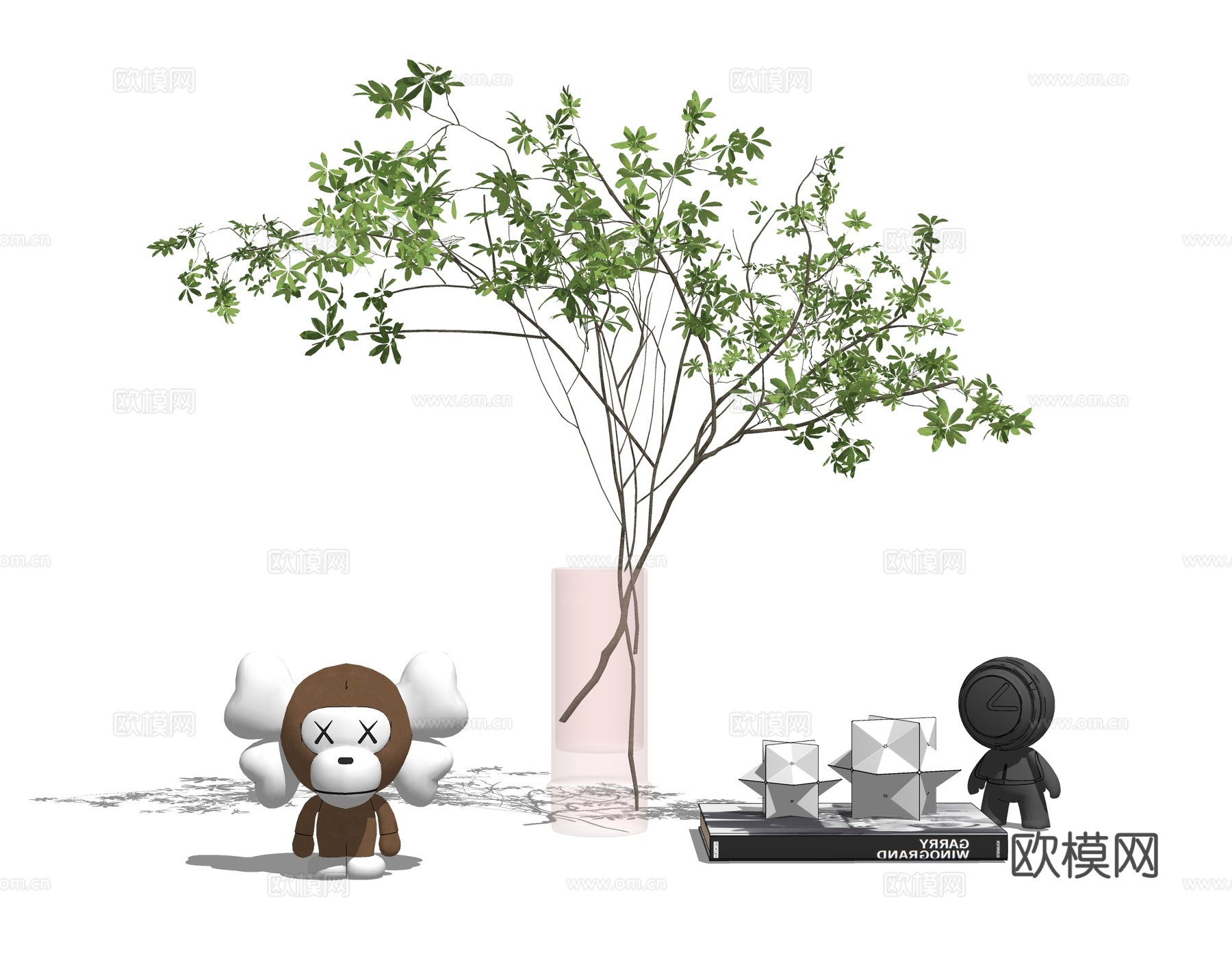 现代花瓶插花饰品摆件su模型下载