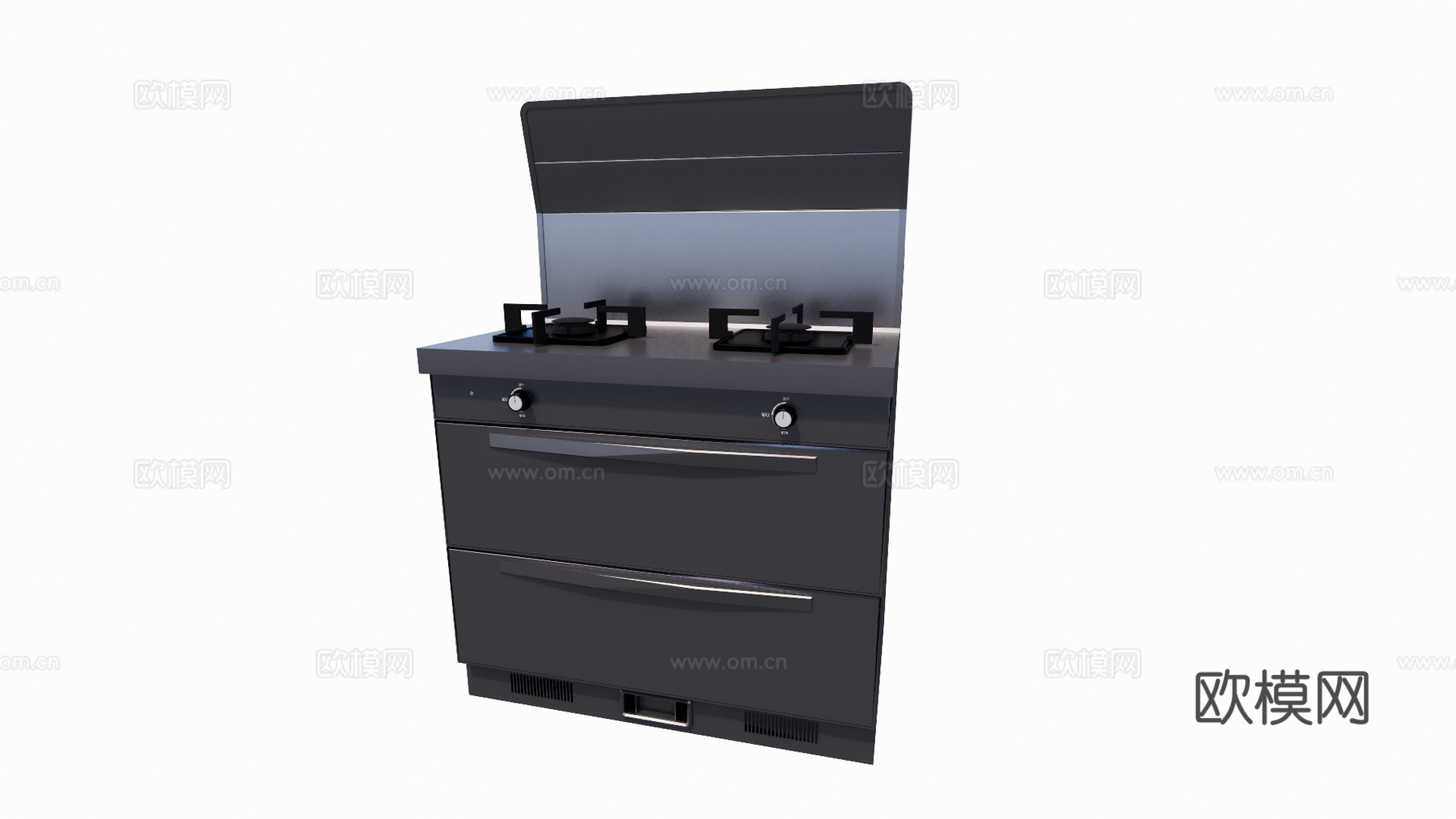 现代集成灶厨房器具su模型下载