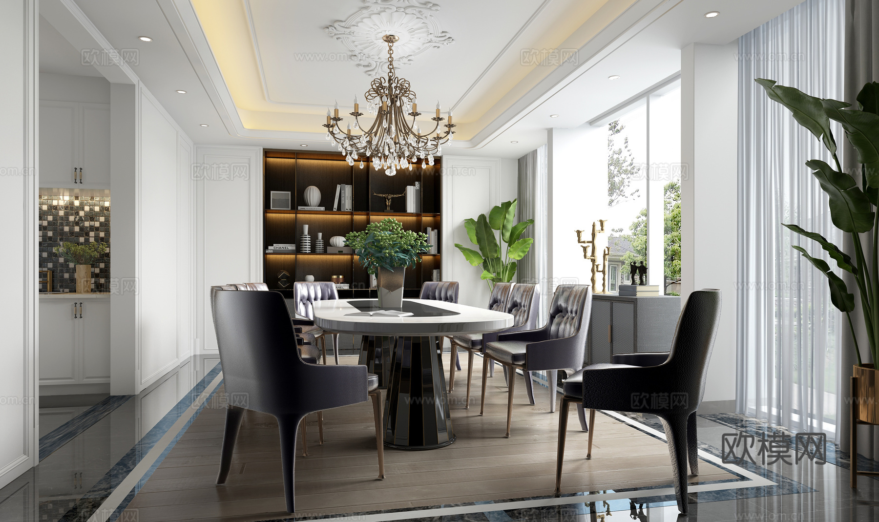 简欧现代餐厅3d模型