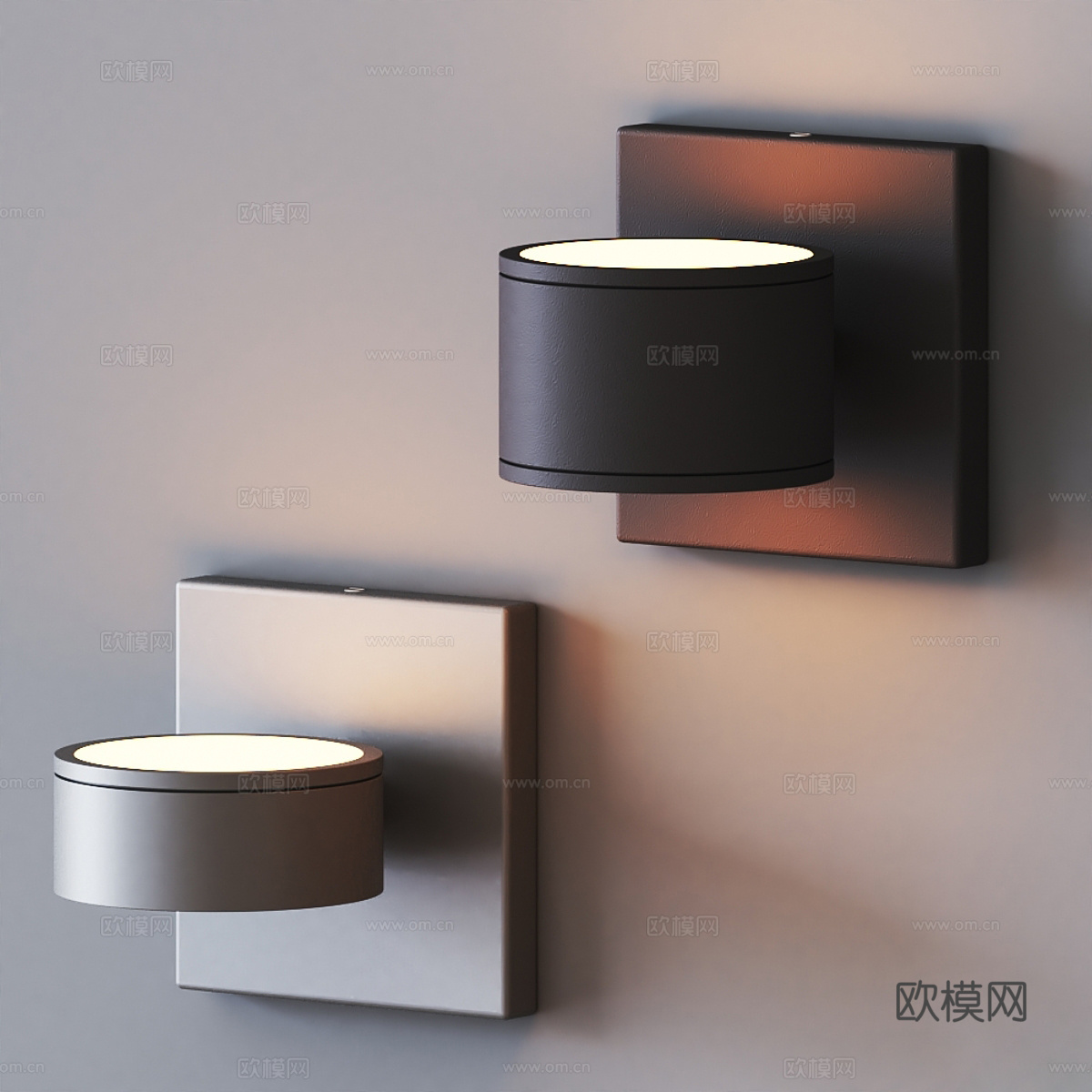 现代意式极简金属壁灯3d模型