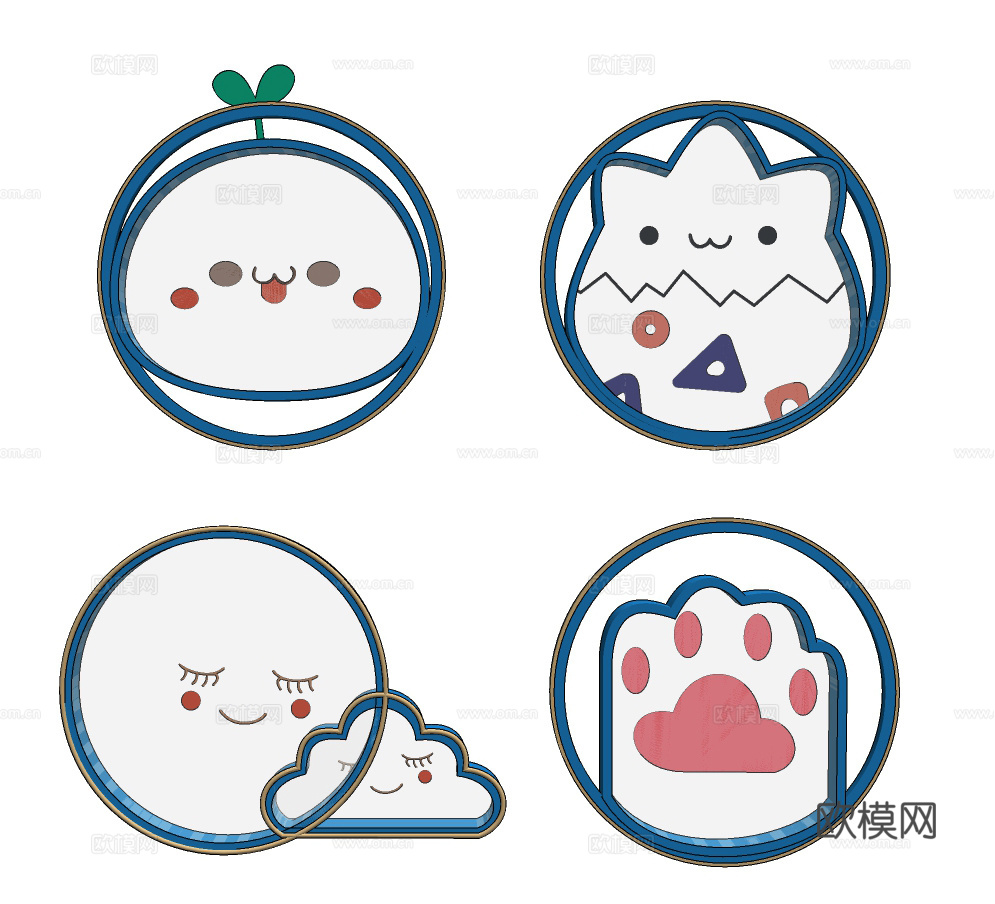 现代动物造型卡通儿童壁灯su模型下载