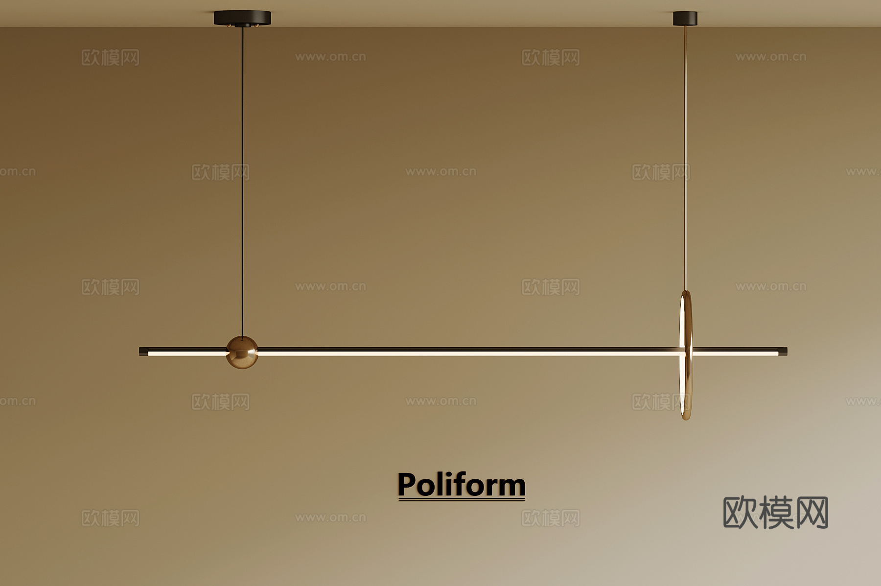 05现代吊灯 长吊灯3d模型