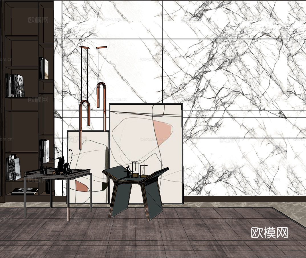 现代角几边几su模型下载
