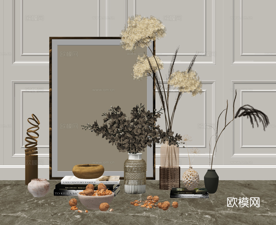 现代花瓶饰品摆件su模型下载