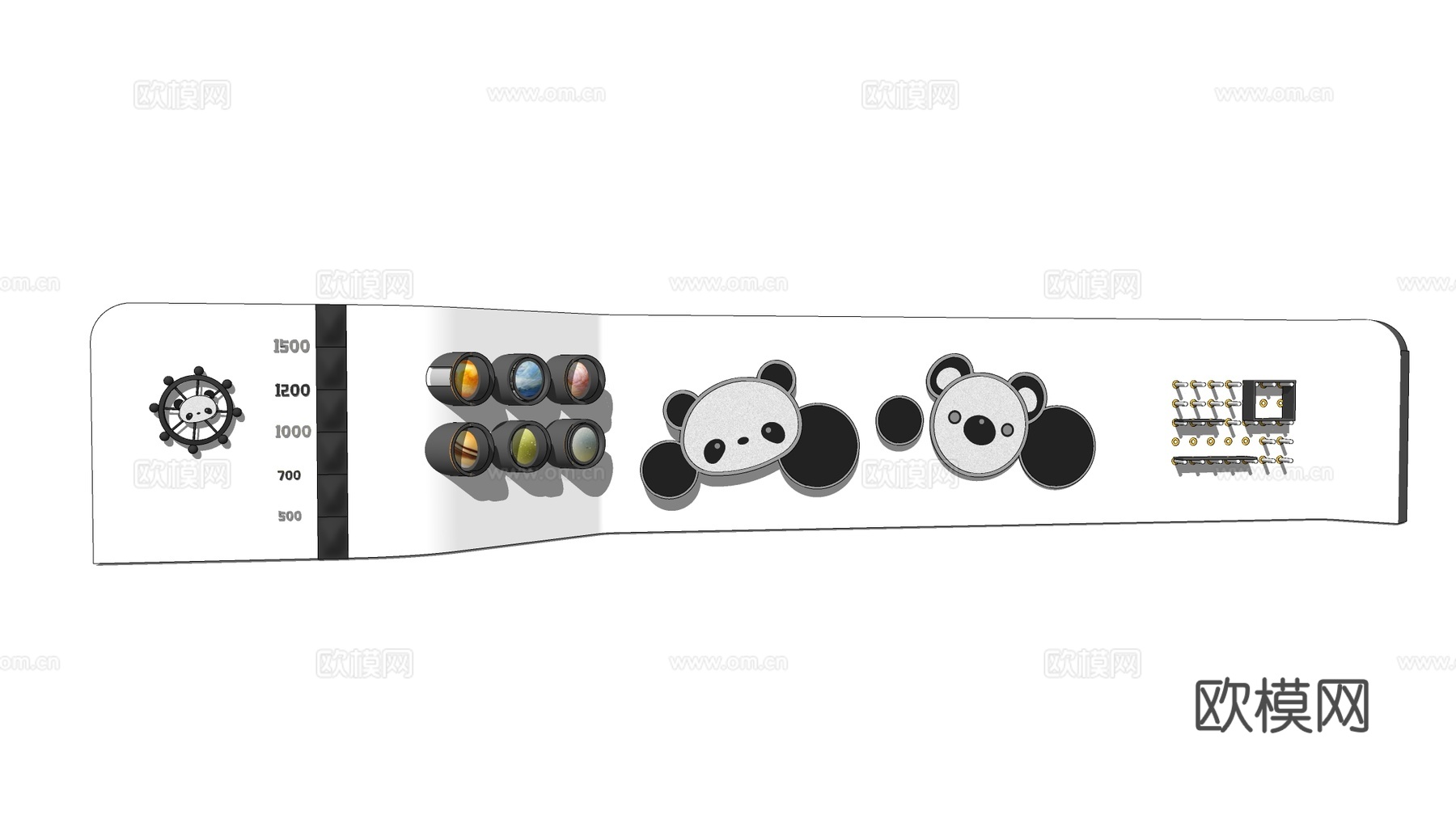 现代儿童卡通景墙su模型下载