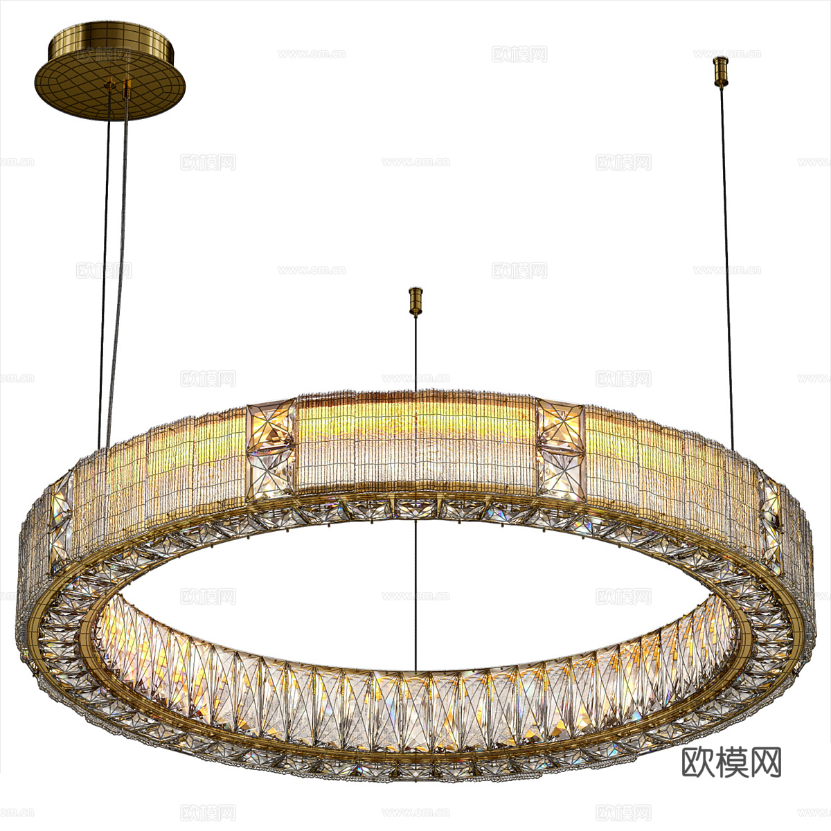 现代轻奢圆形水晶吊灯3d模型
