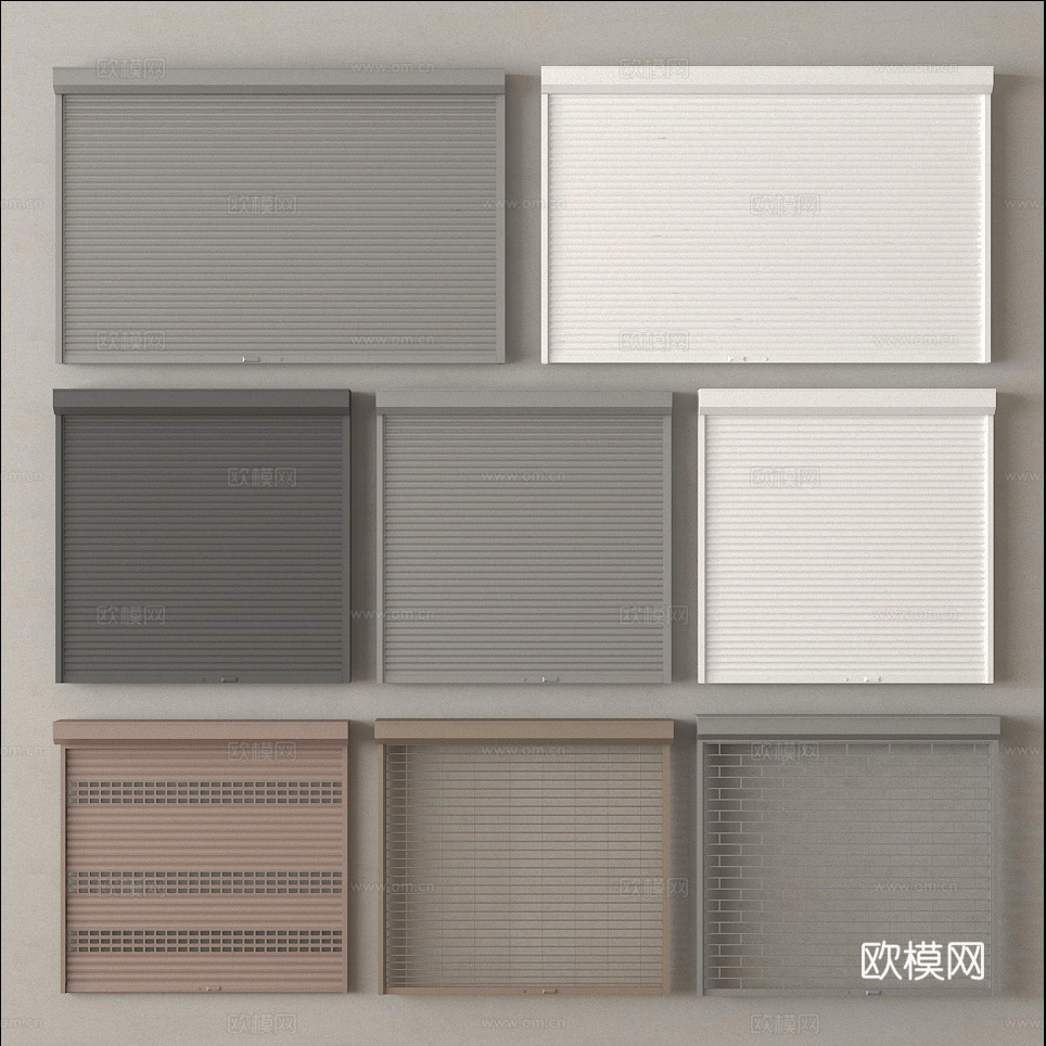 卷帘门 车库门 卷闸门 仓库门su模型