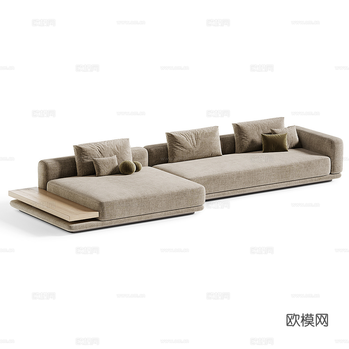 现代意式布艺组合休闲沙发3d模型