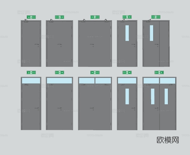 现代消防门防火门安全门su模型下载
