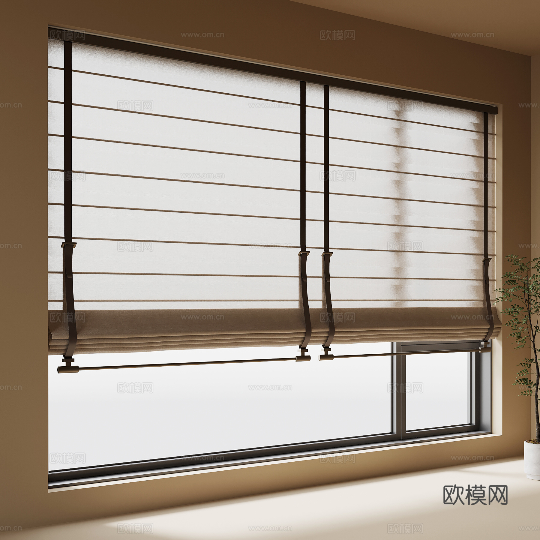 4现代窗帘 拉帘3d模型