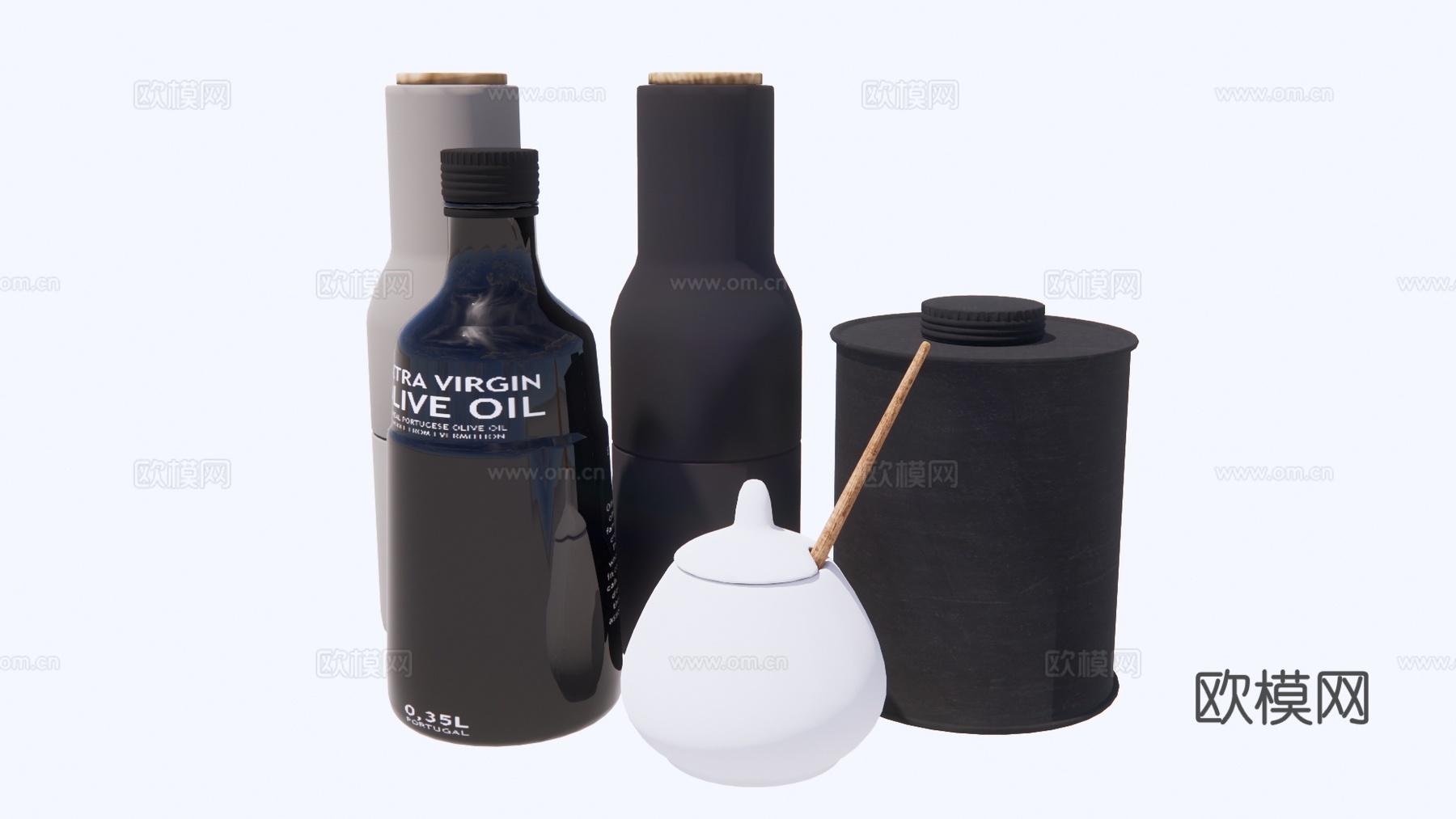 现代水壶厨房用品su模型下载