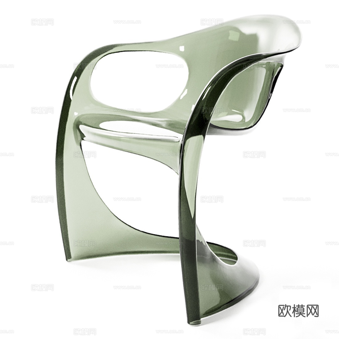 现代亚克力透明休闲椅su模型下载