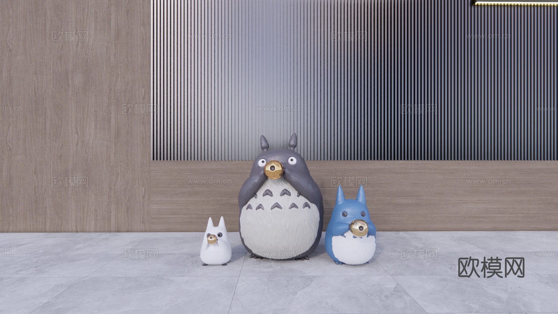 现代创意雕塑摆件su模型下载