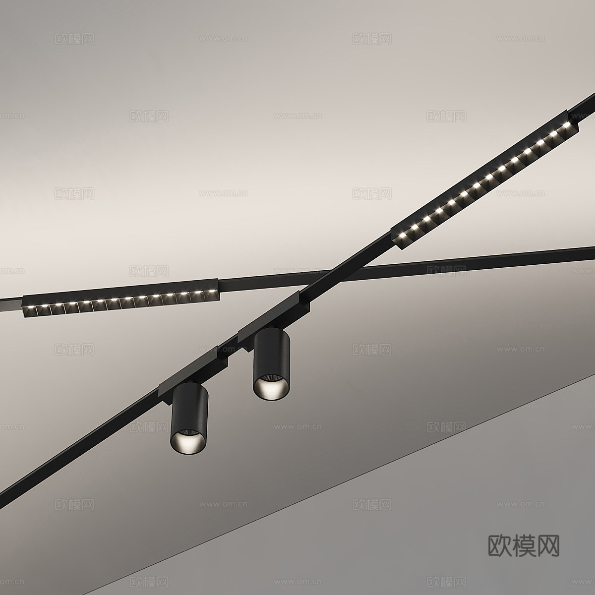 现代极简天际灯3d模型