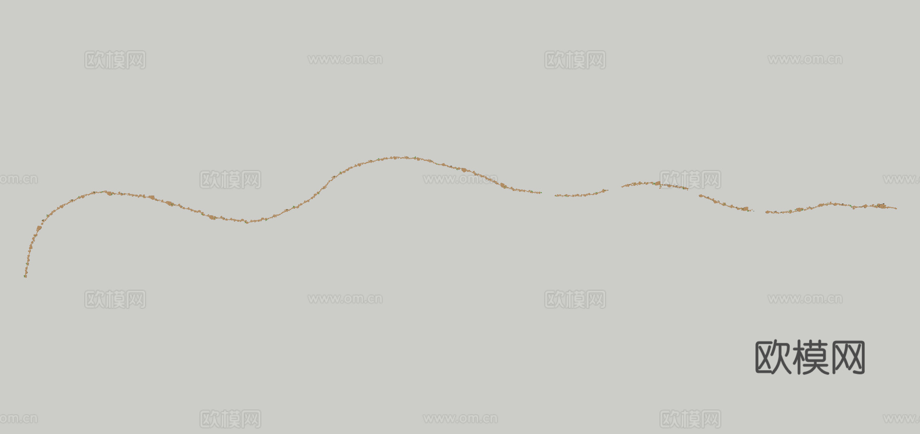 自然风石头小径su模型下载