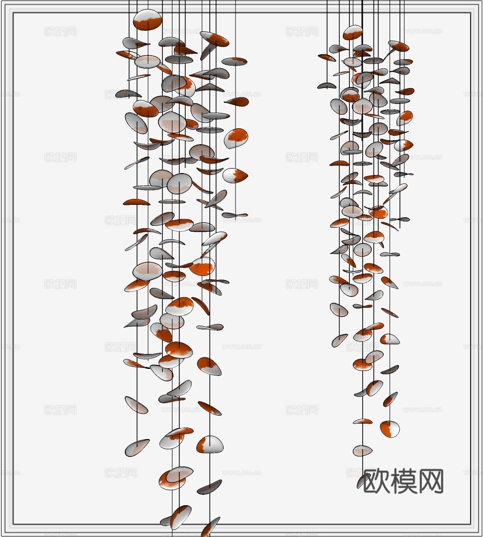 现代花瓣装饰灯su模型下载