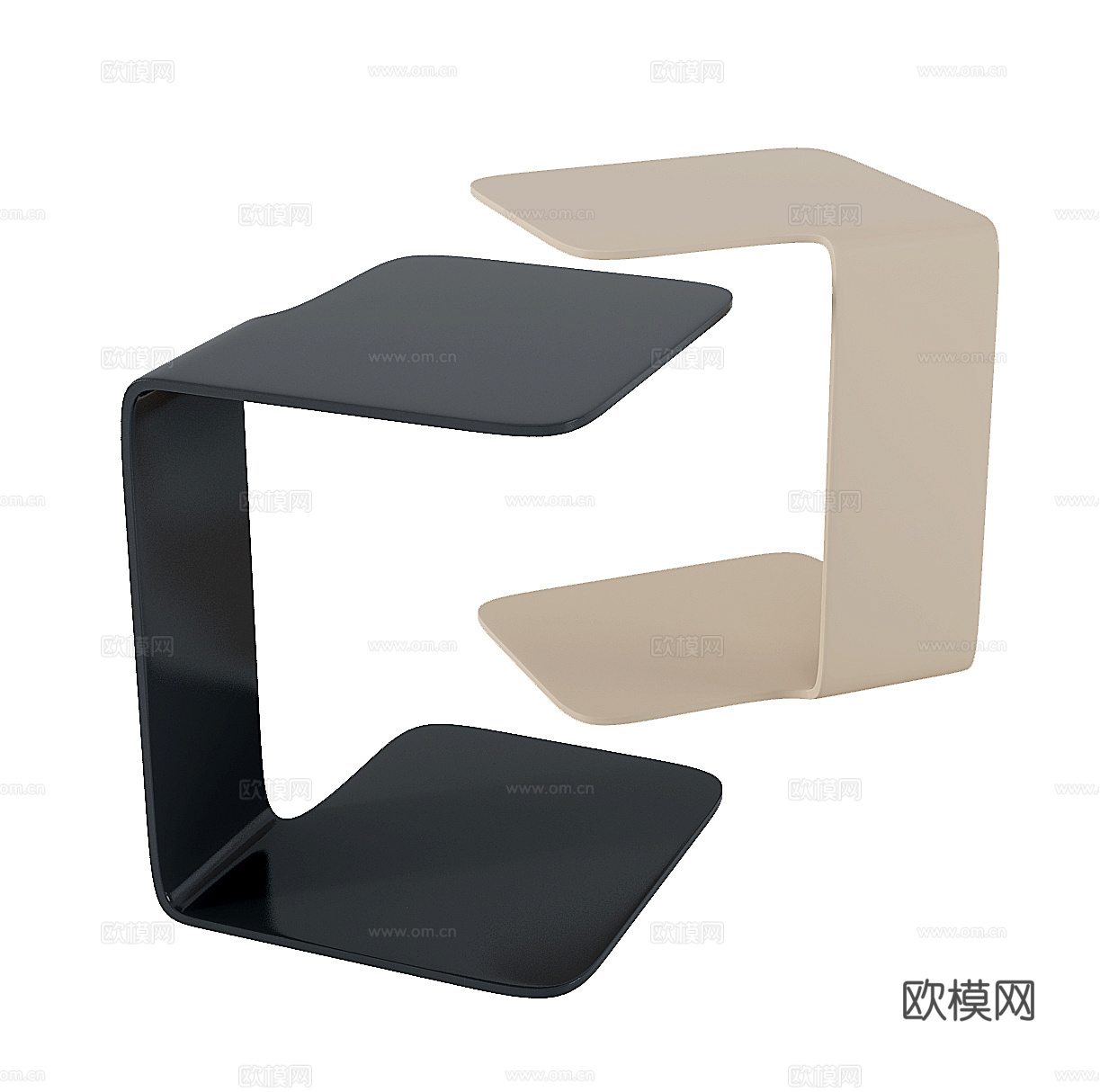 现代角几边几su模型下载