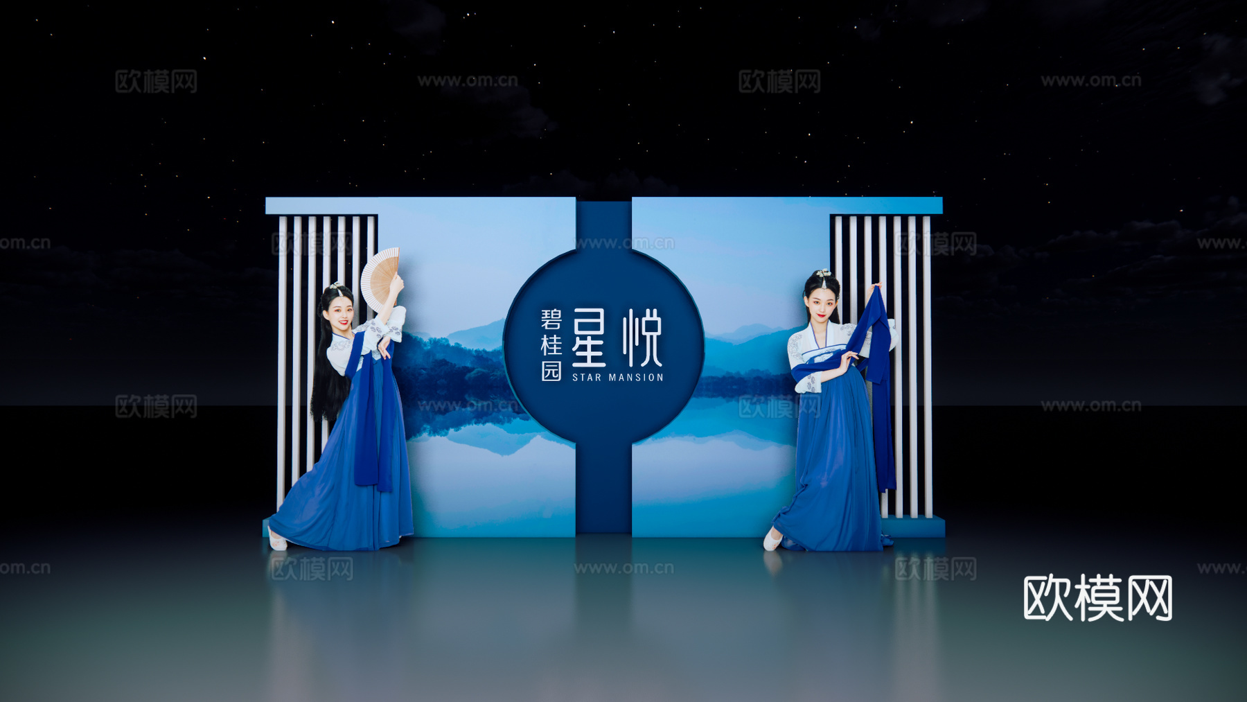 新中式景墙园艺小品su模型下载