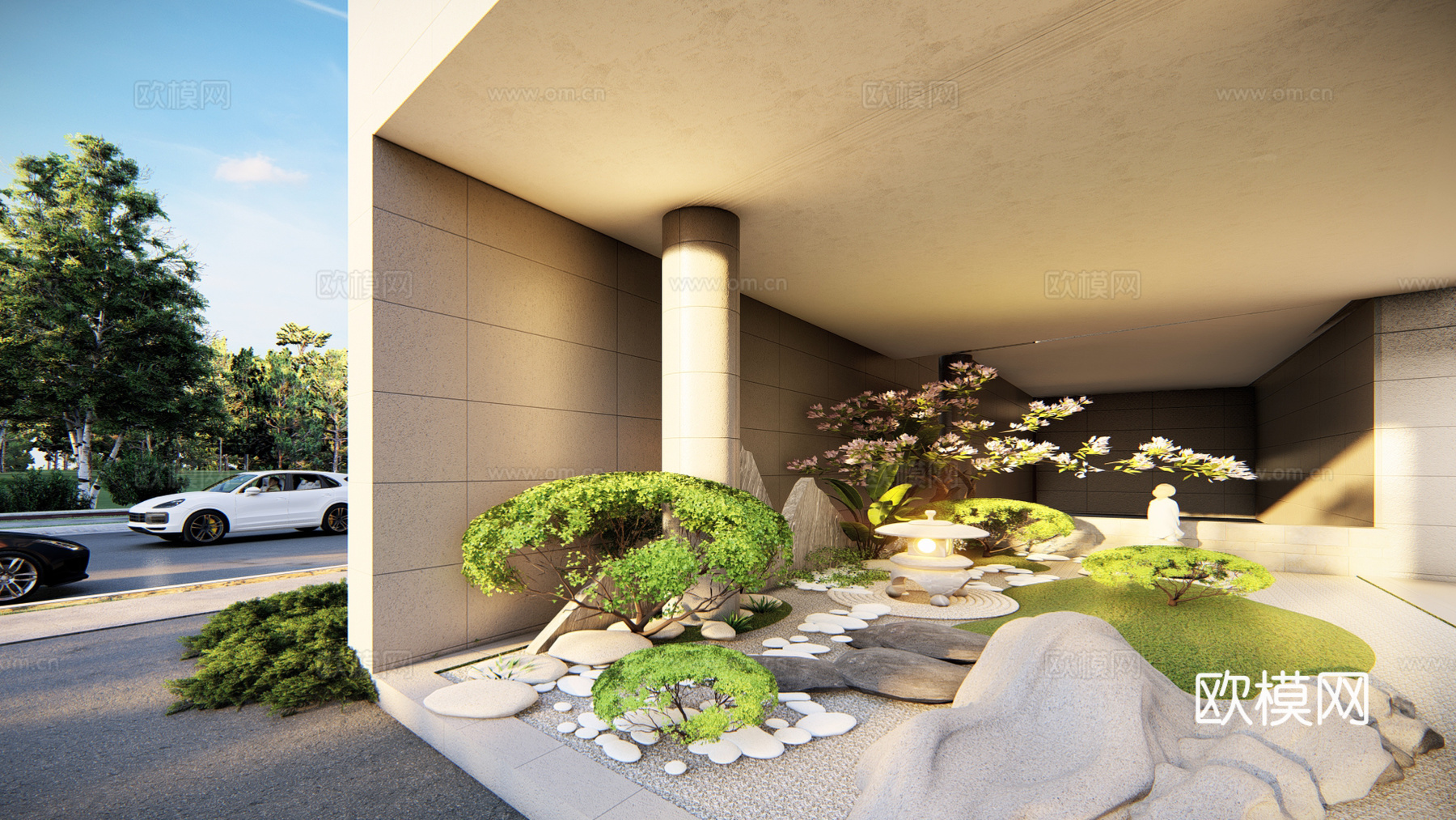 现代办公楼建筑外观su模型下载
