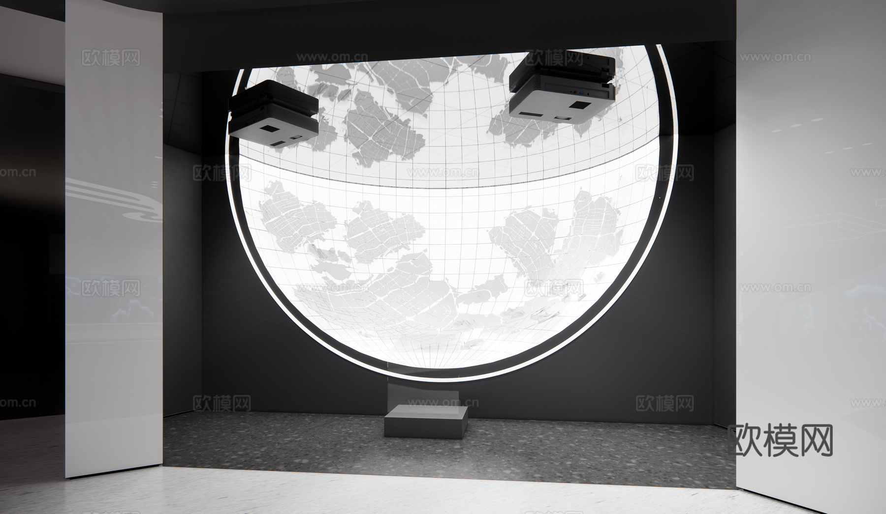 现代科技展厅su模型下载