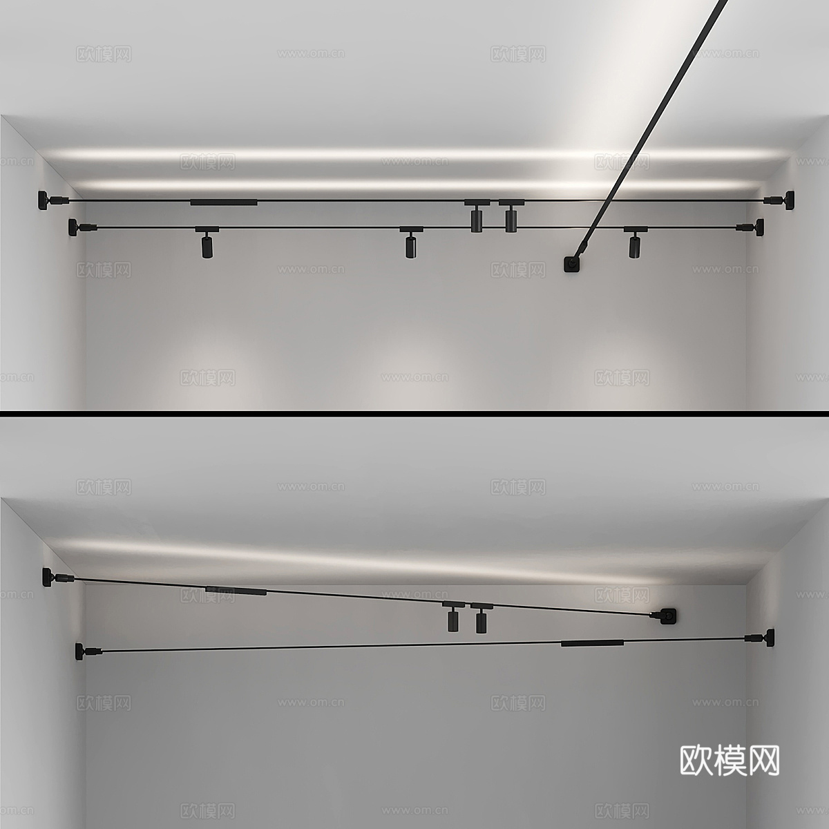 现代极简天际灯3d模型