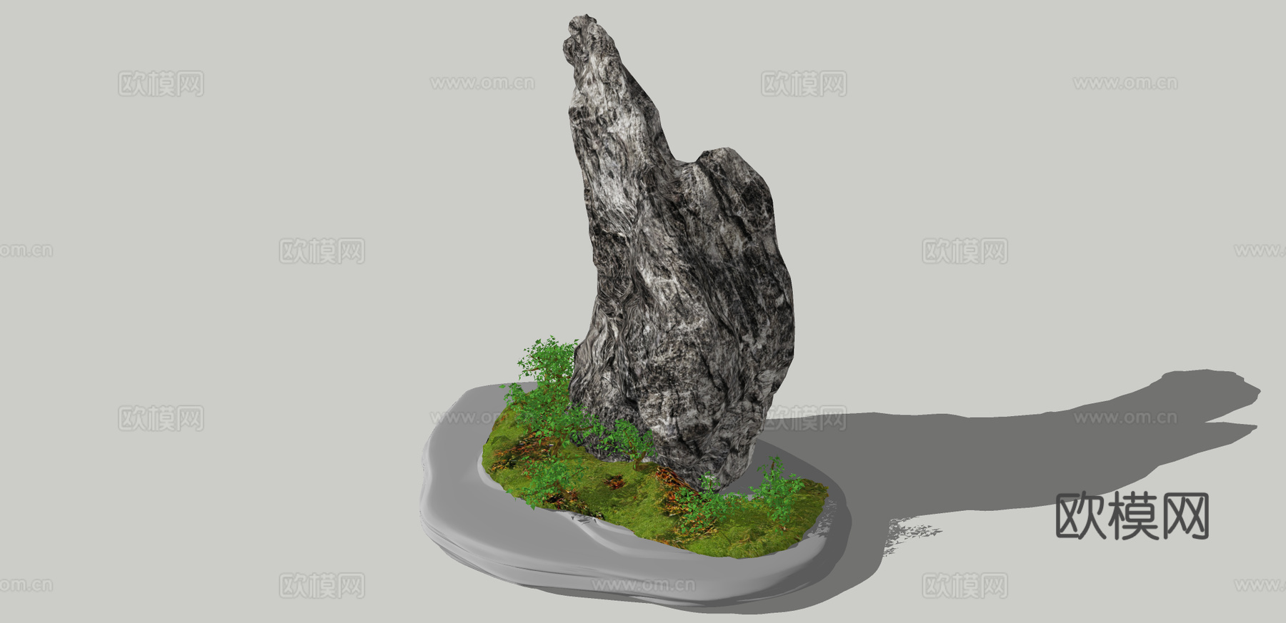 自然风巨石假山su模型下载