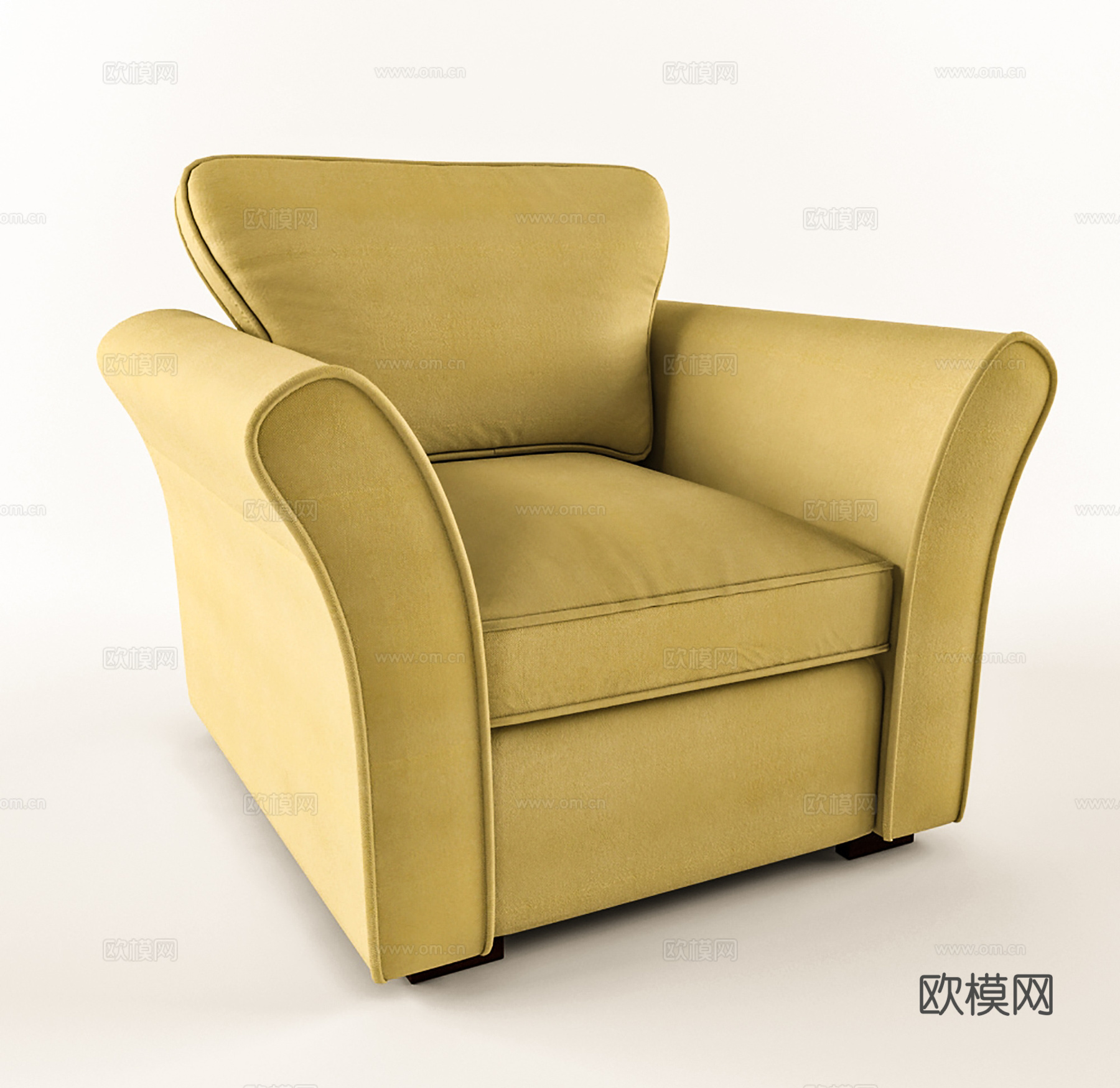 现代单人沙发 布艺沙发 休闲沙发3d模型