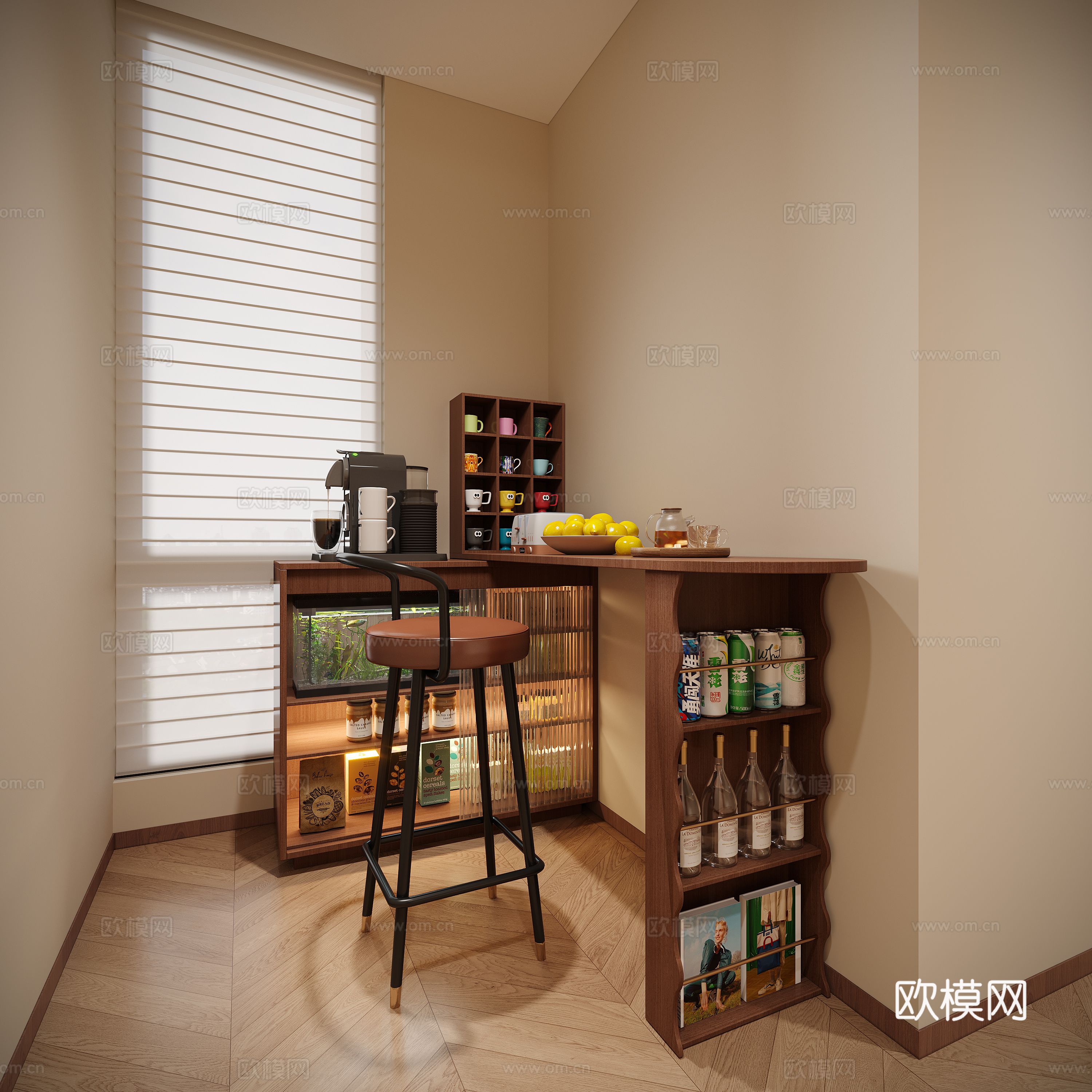 中古风成品吧台3d模型