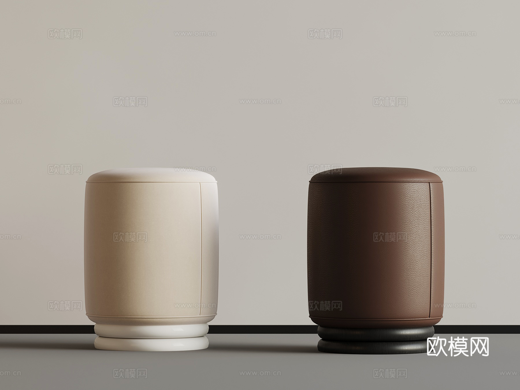 24法式梳妆凳 换鞋凳3d模型