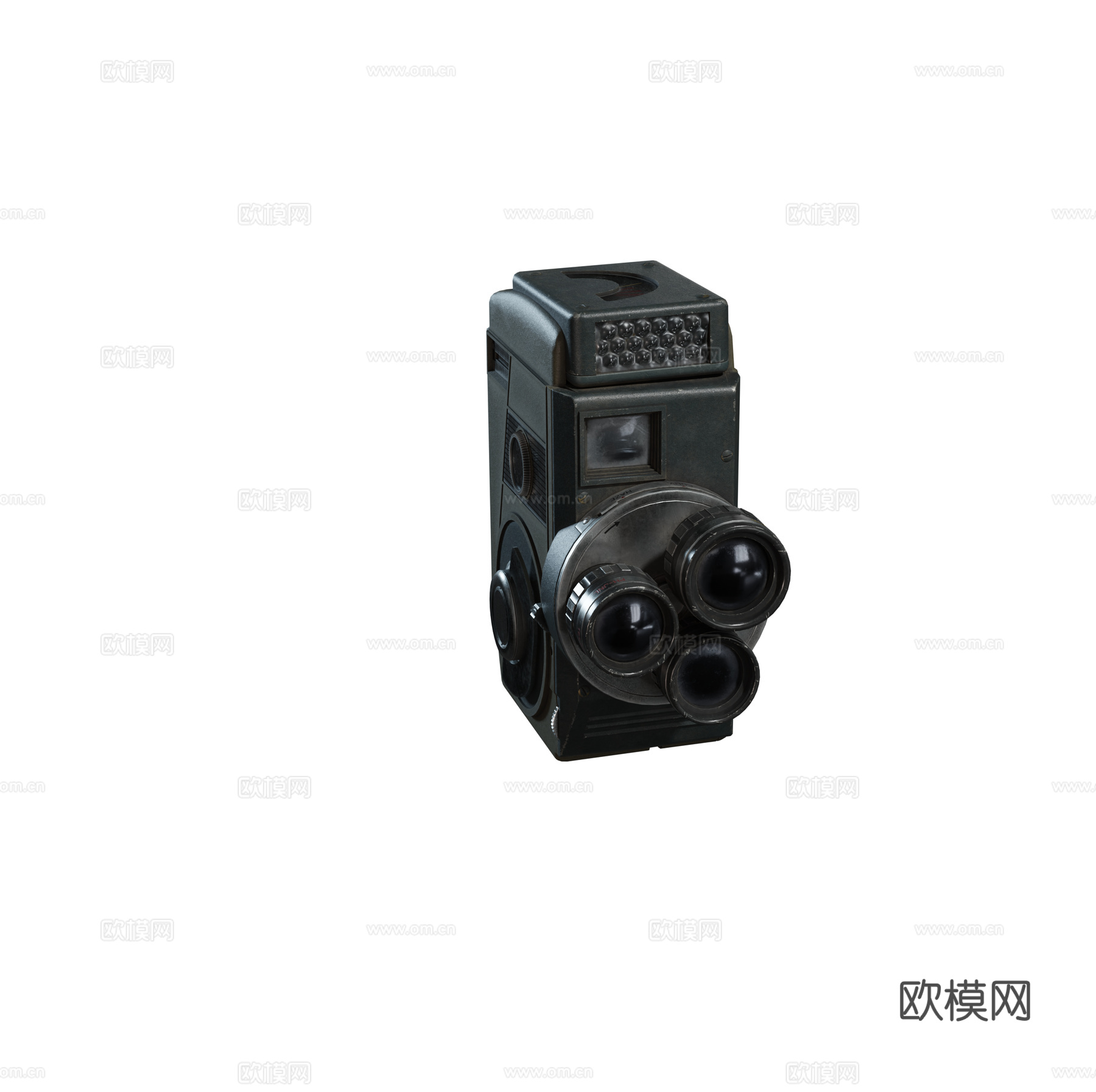 现代老式 复古摄像机 单反相机 照相机组合3d模型