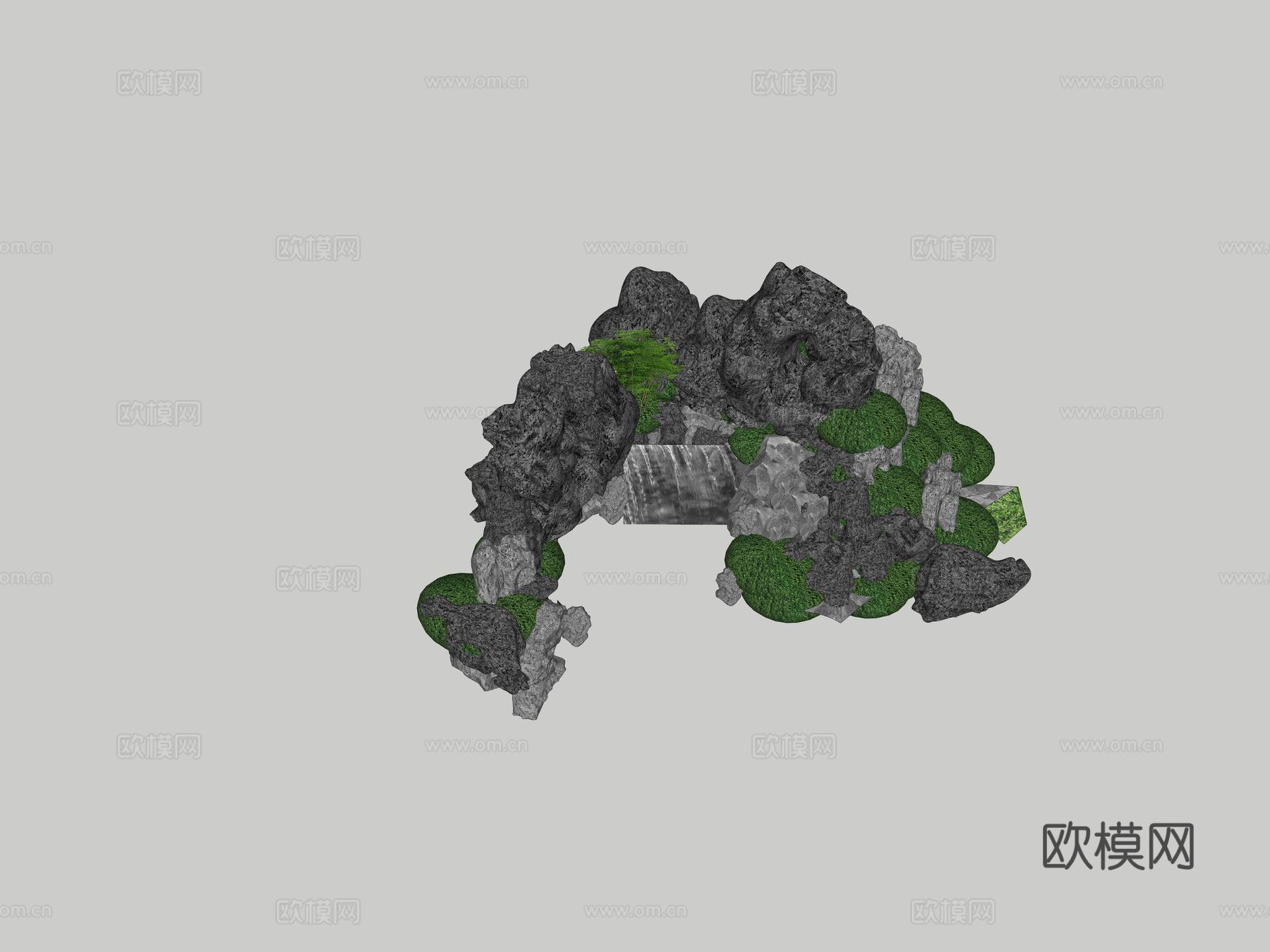 中式景观小品 石头 景观石su模型下载