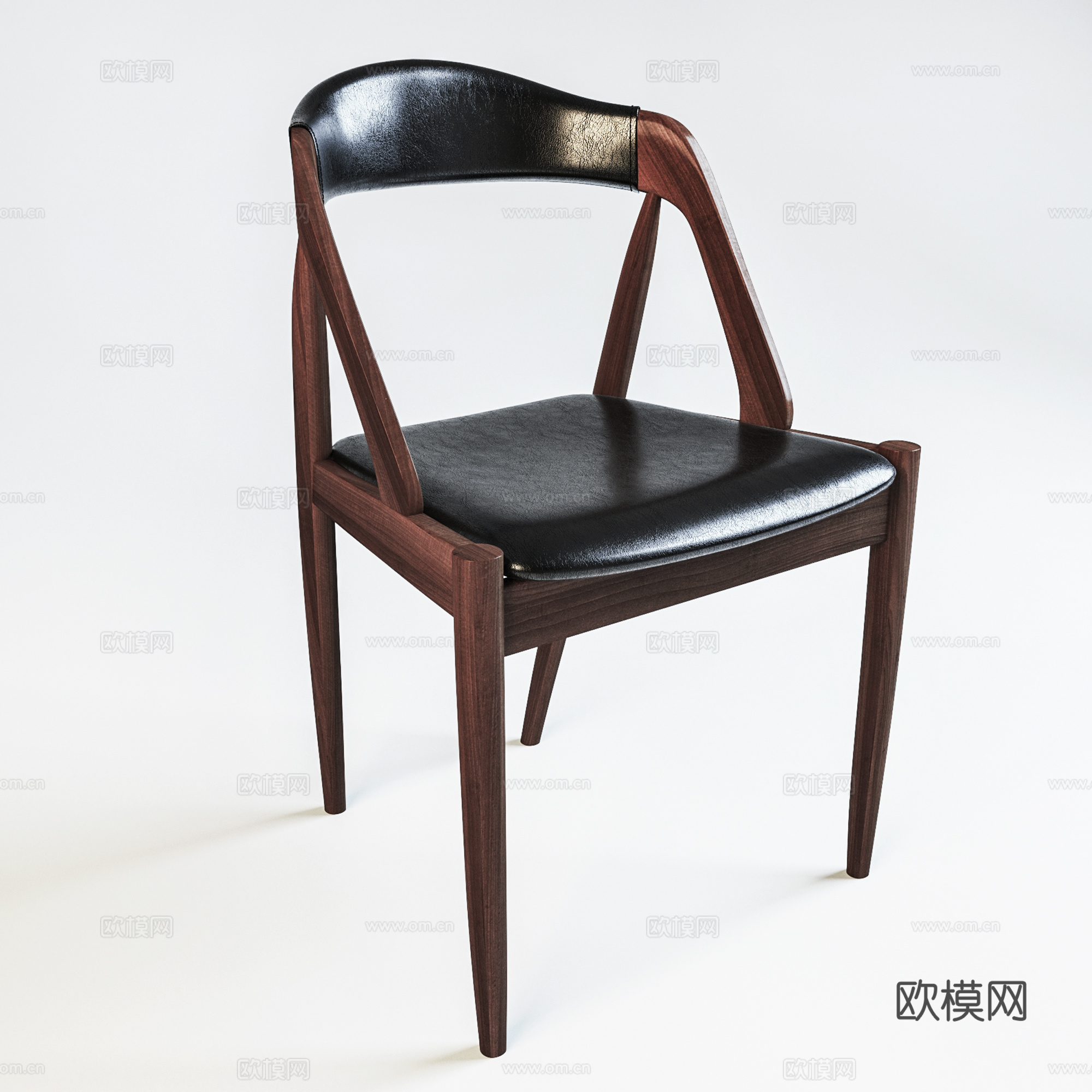 中古风休闲椅 木椅 餐椅 单椅3d模型