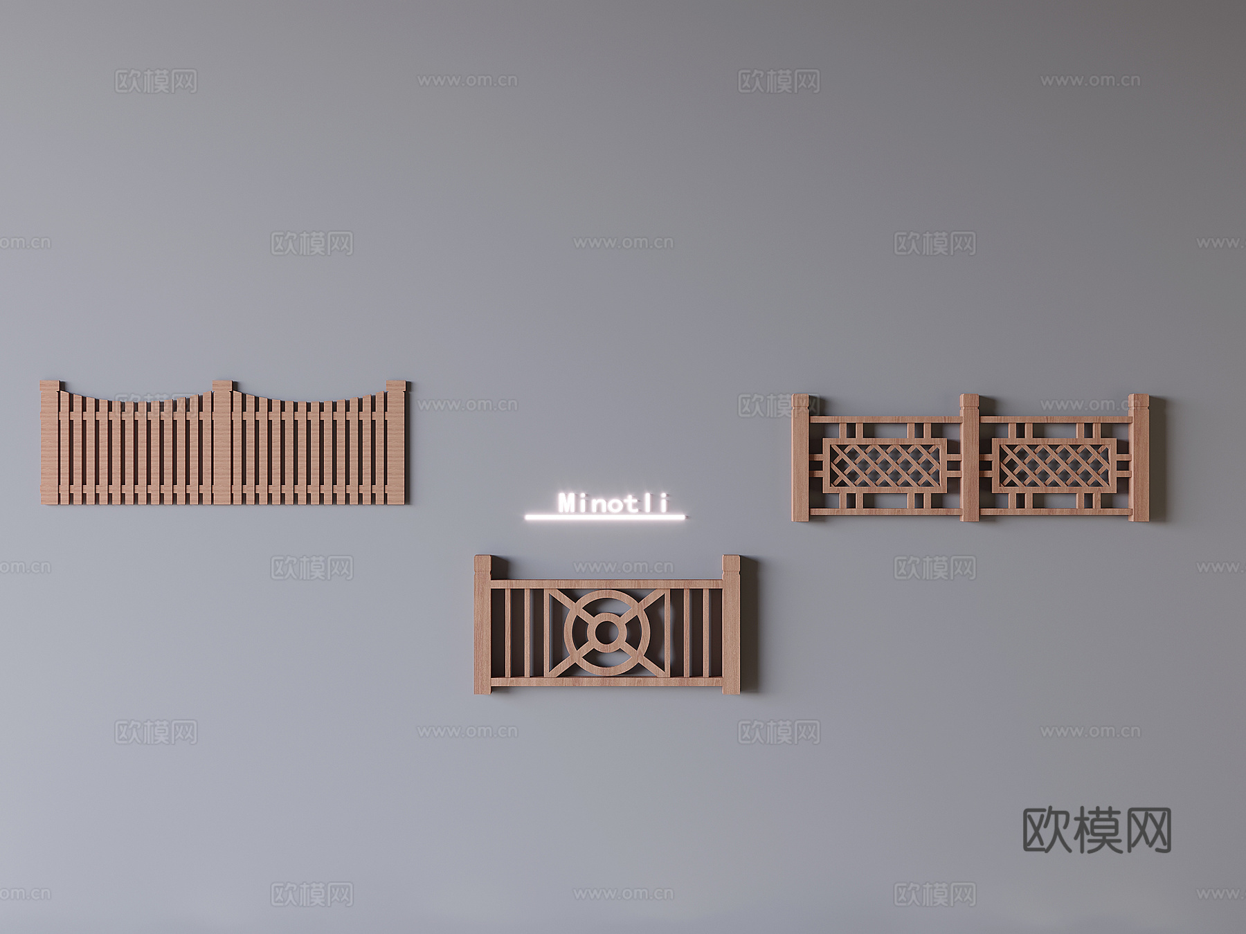栏杆 玻璃栏杆 金属栏杆3d模型