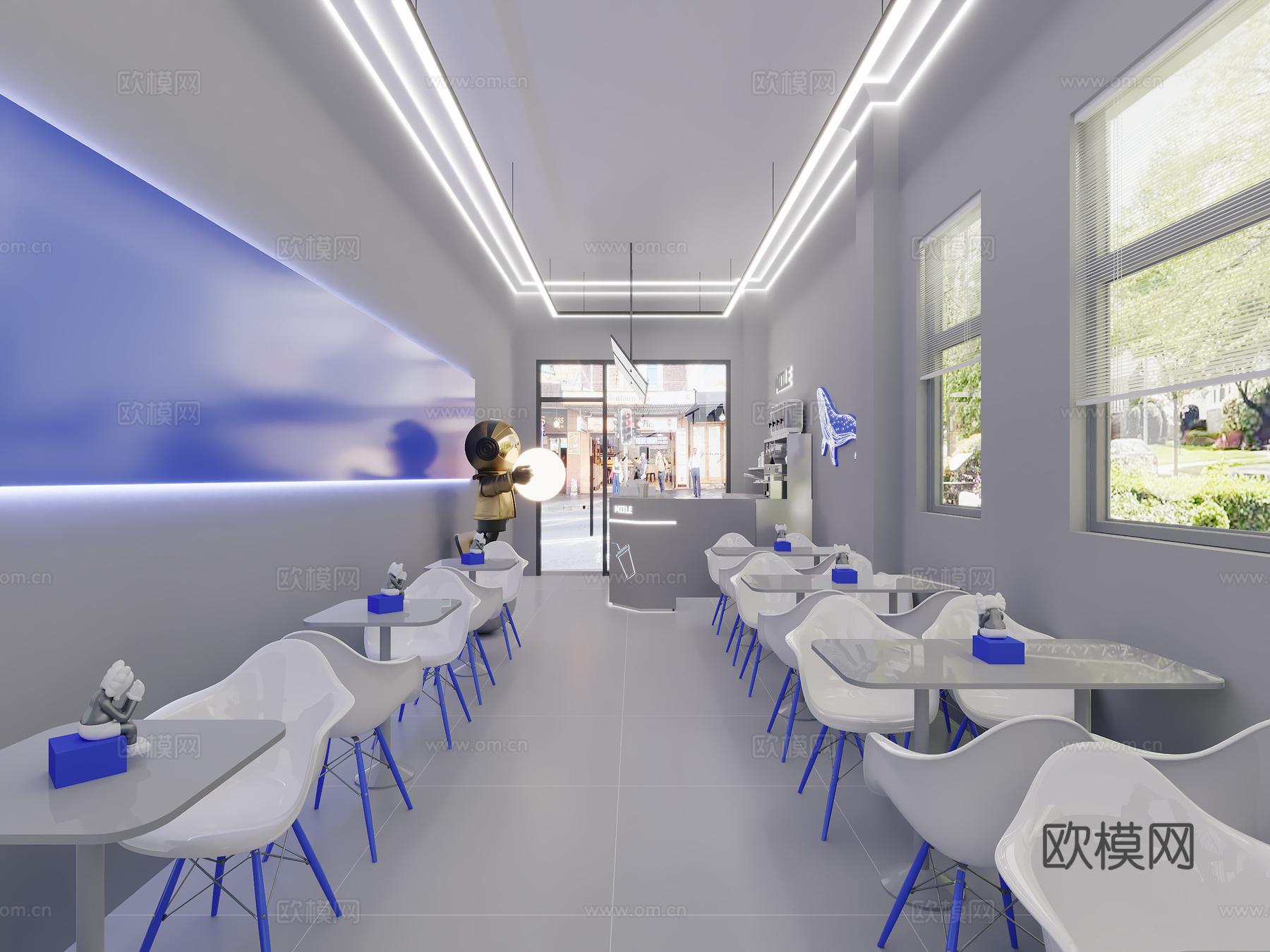 太空宇航员主题奶茶店3d模型