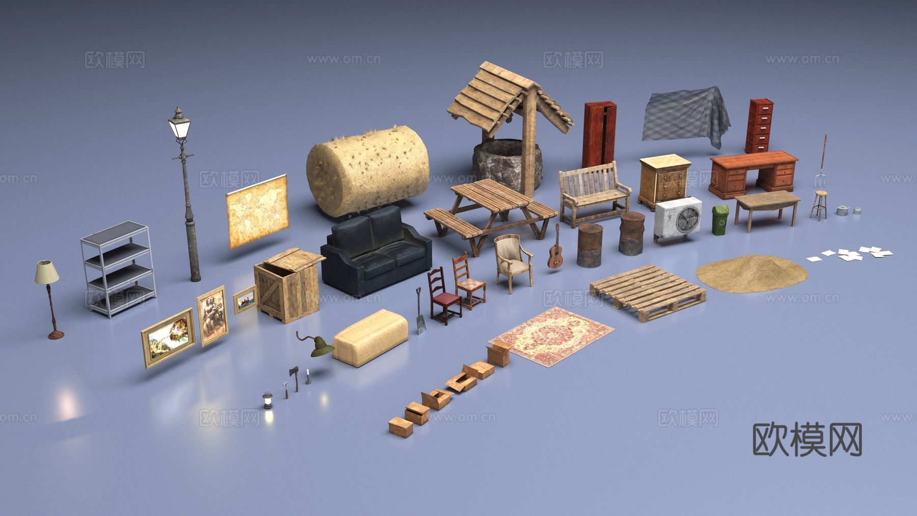 中世纪家居物品3d模型