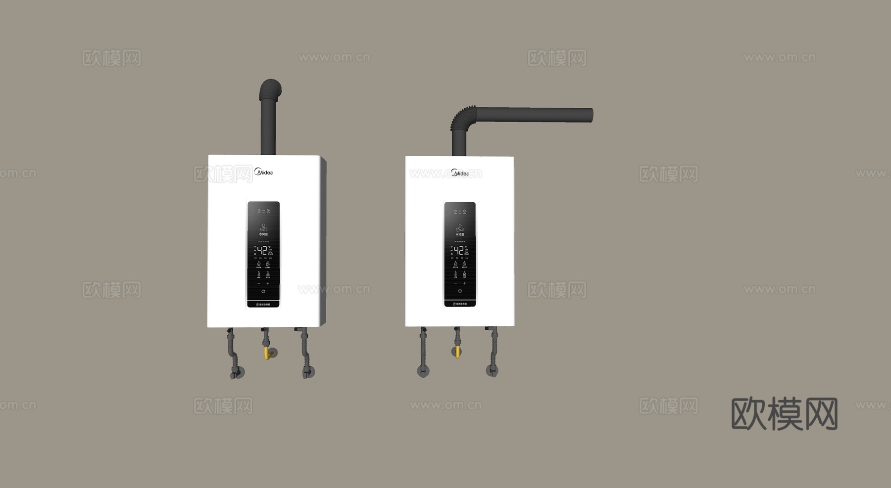 现代热水器su模型