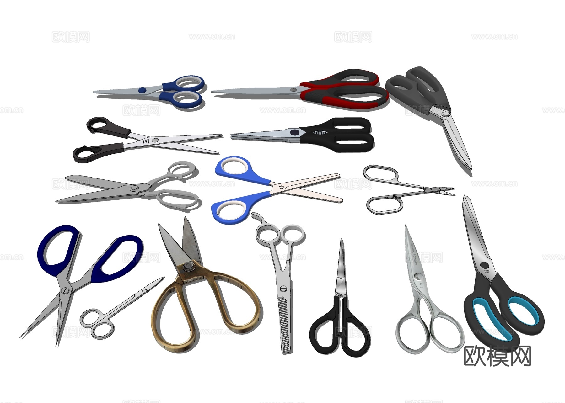 剪刀工具 文具su模型下载