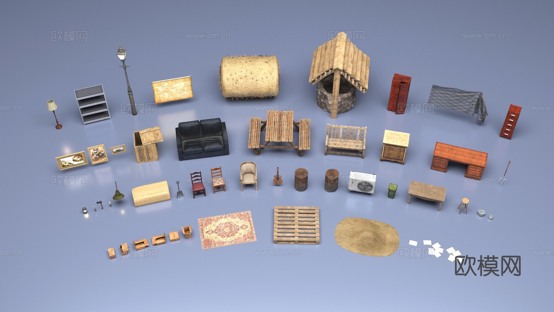 中世纪家居物品3d模型