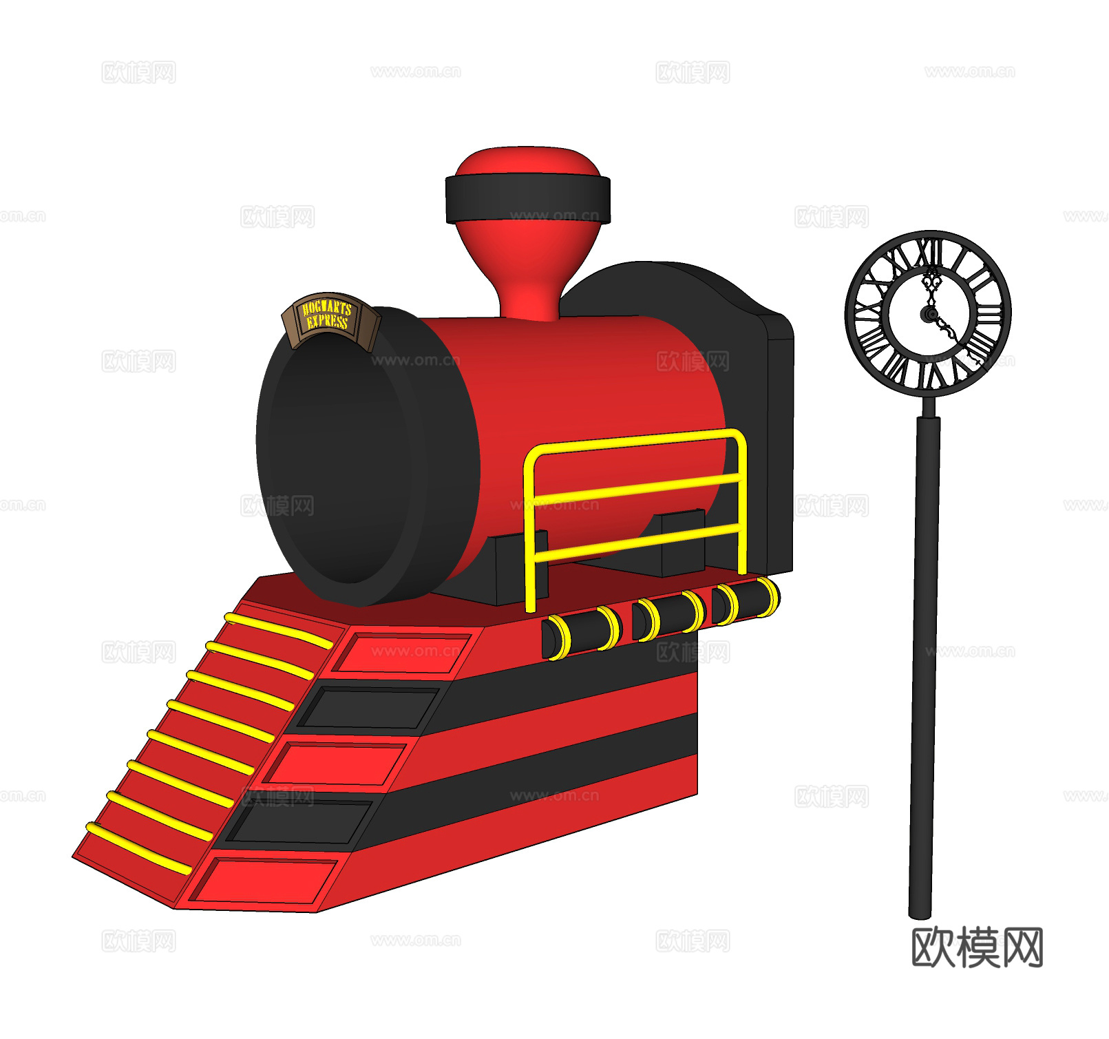 儿童游乐场设施 小火车su模型下载