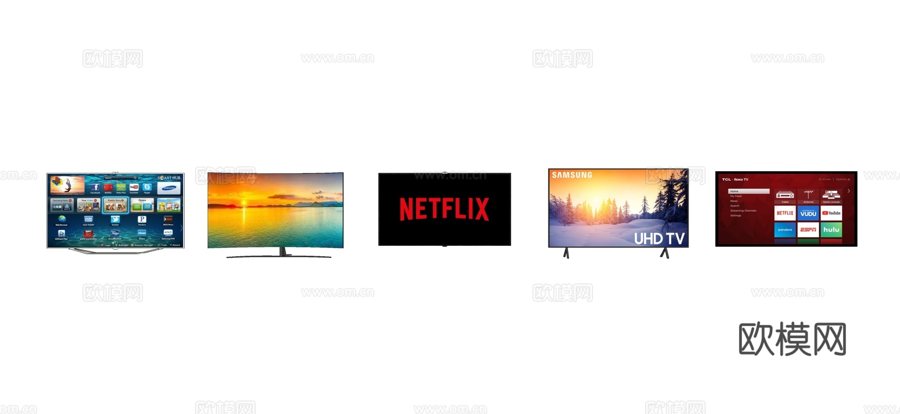 现代液晶电视机 电视支架su模型下载
