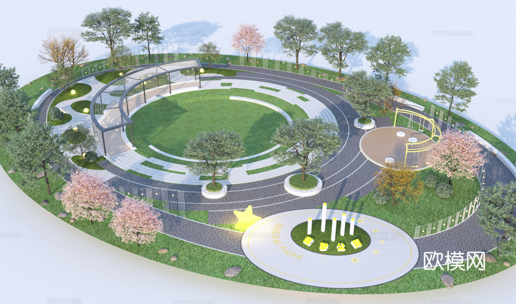 现代口袋公园su模型