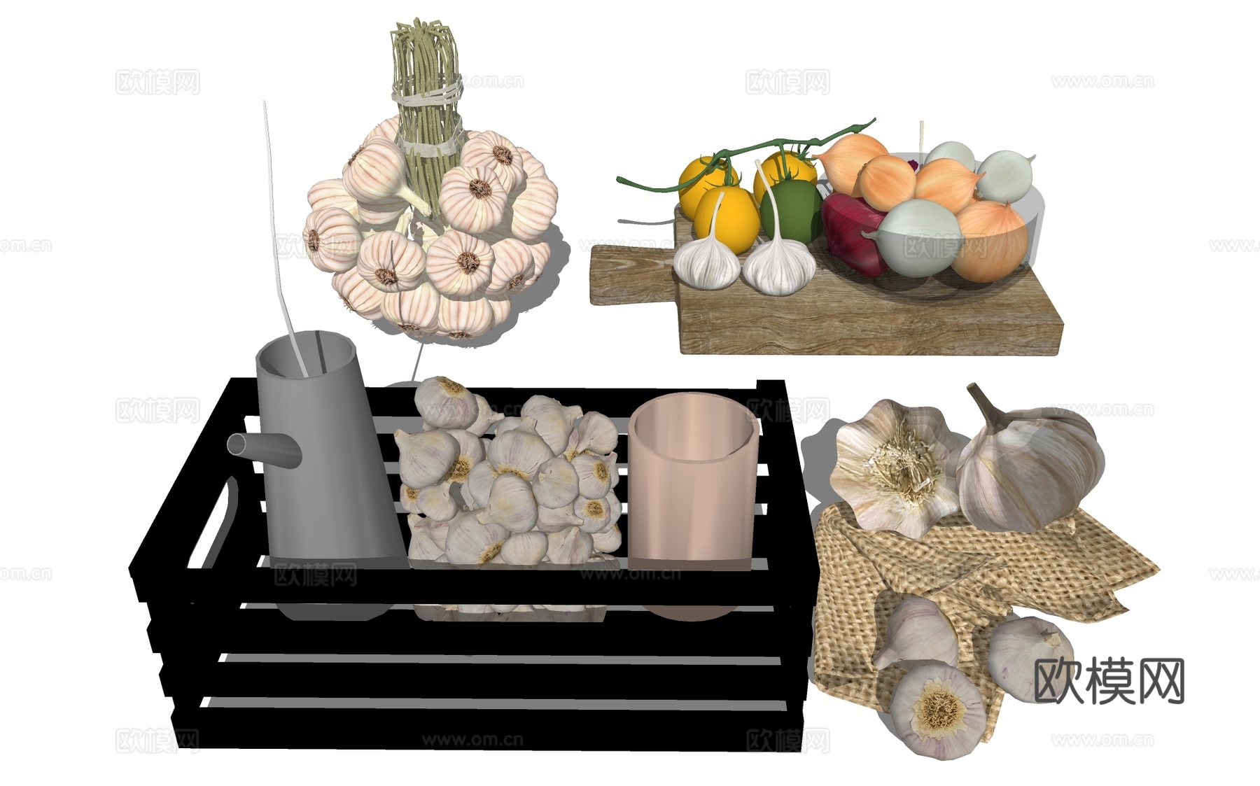 蒜瓣 大蒜su模型下载下载（渲染图1）