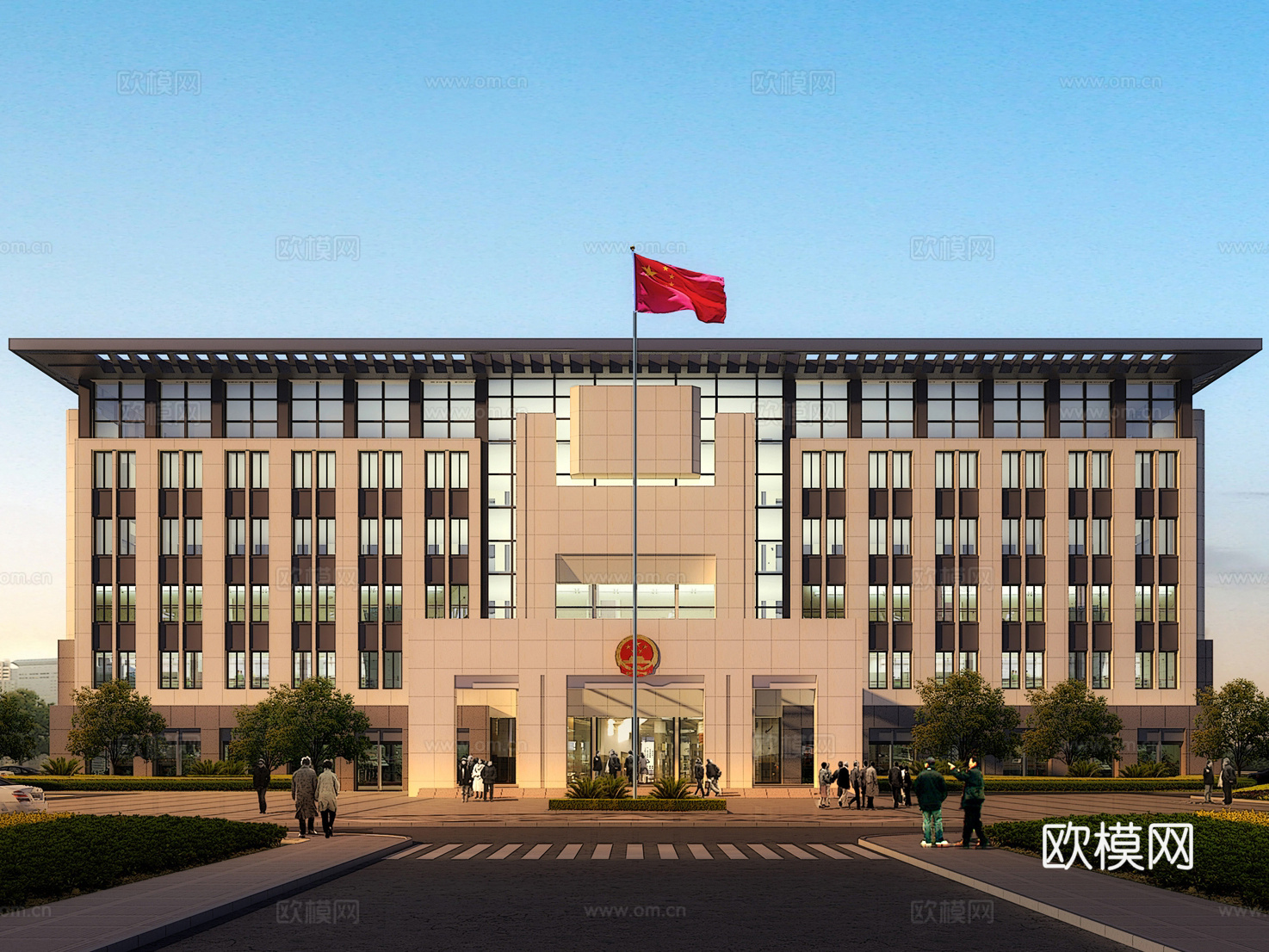 现代行政办公楼  行政中心su模型下载