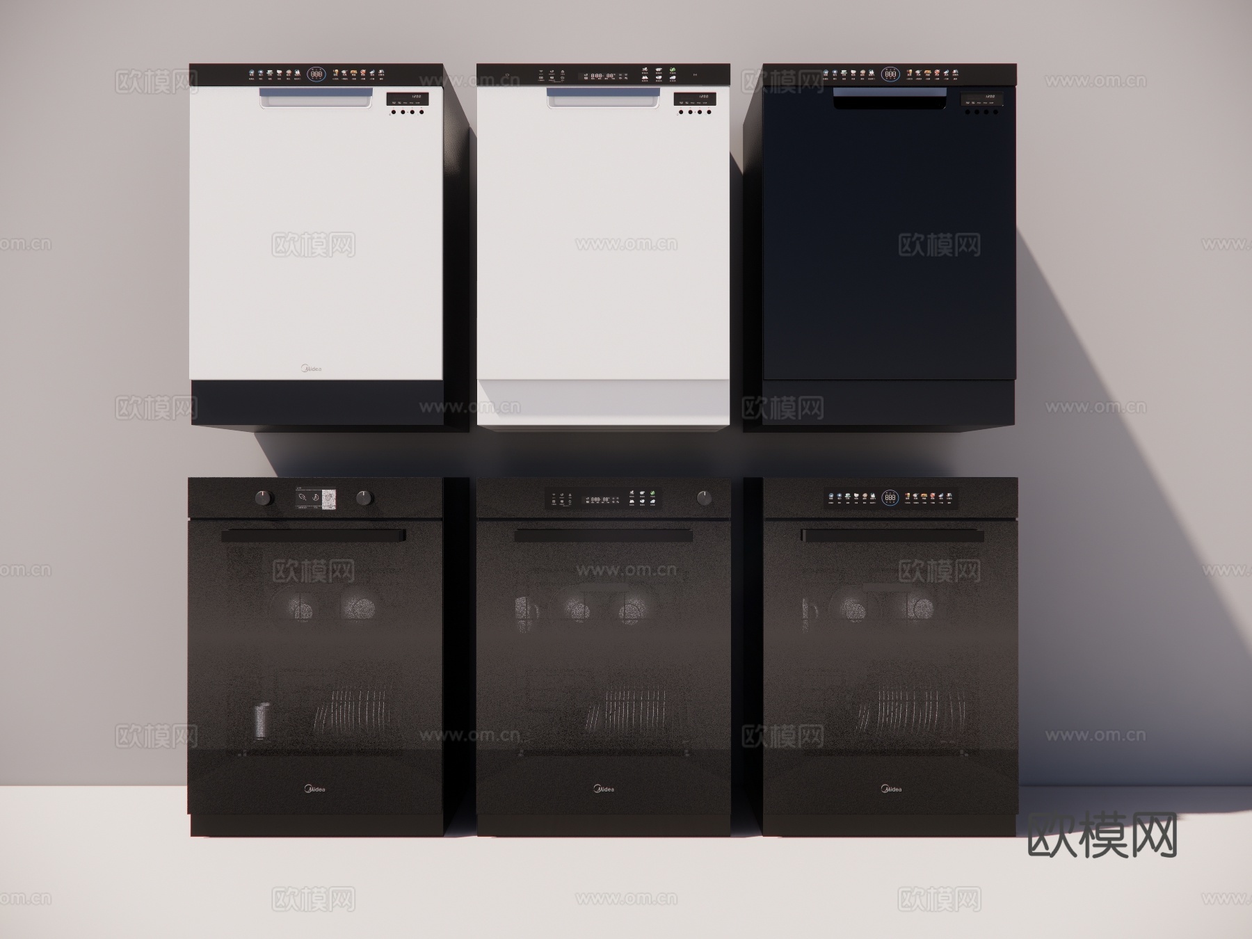 现代厨房用品 电器洗碗机 消毒柜su模型下载