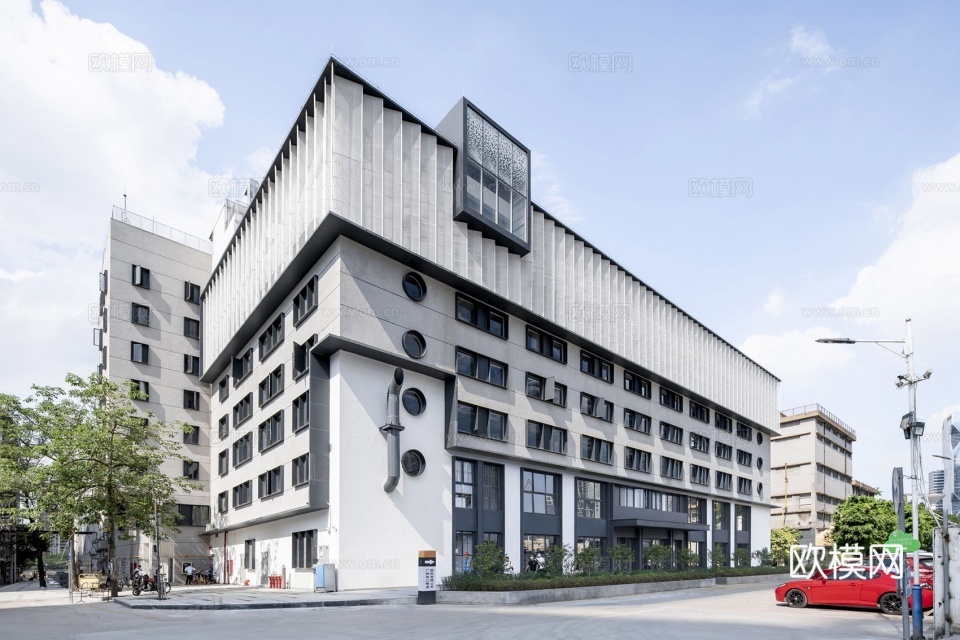 现代厂房建筑外观su模型下载