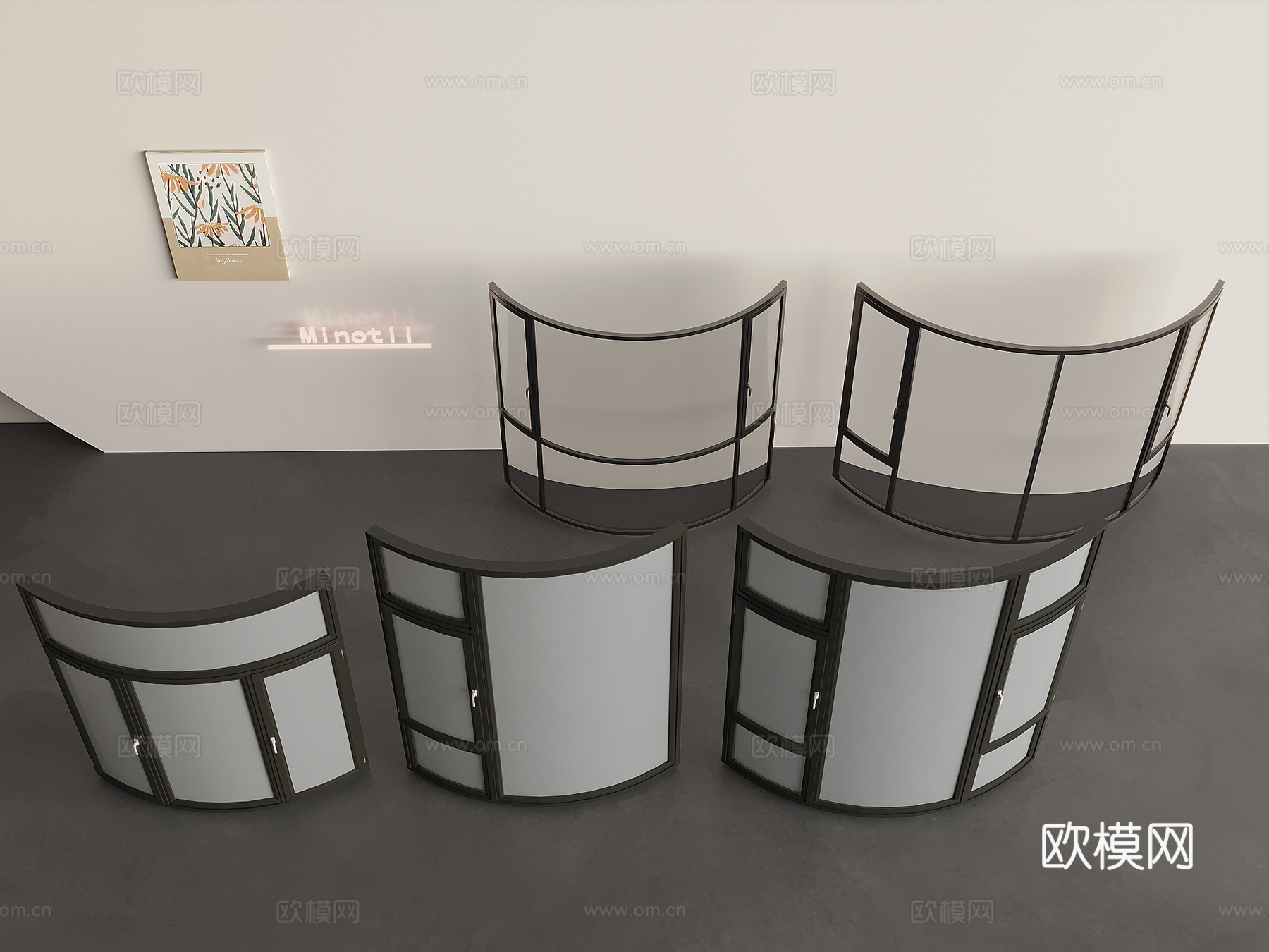 窗户  弧形窗 阳台窗3d模型