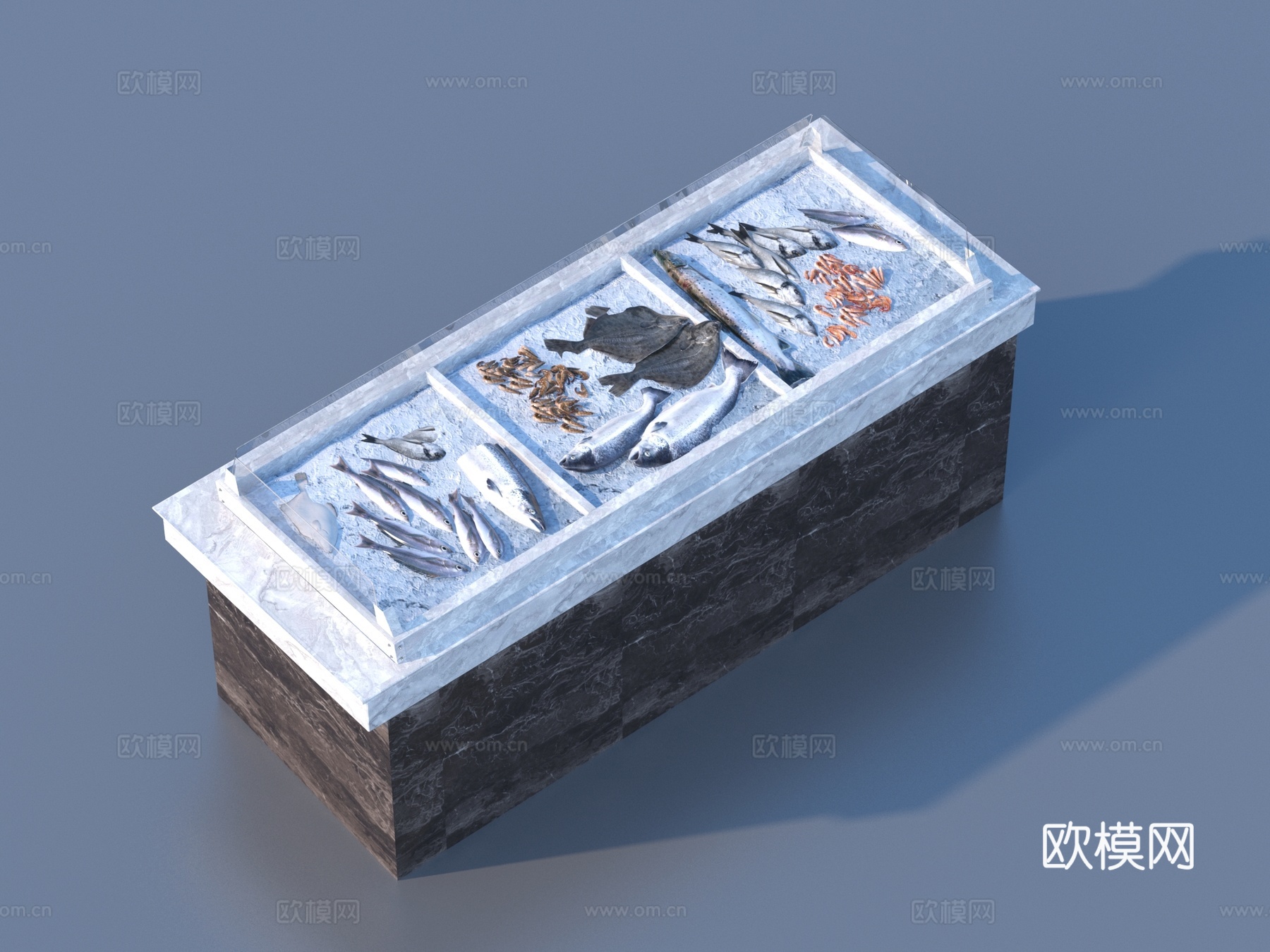 冷藏柜 冰柜 海鲜柜 海鲜3d模型
