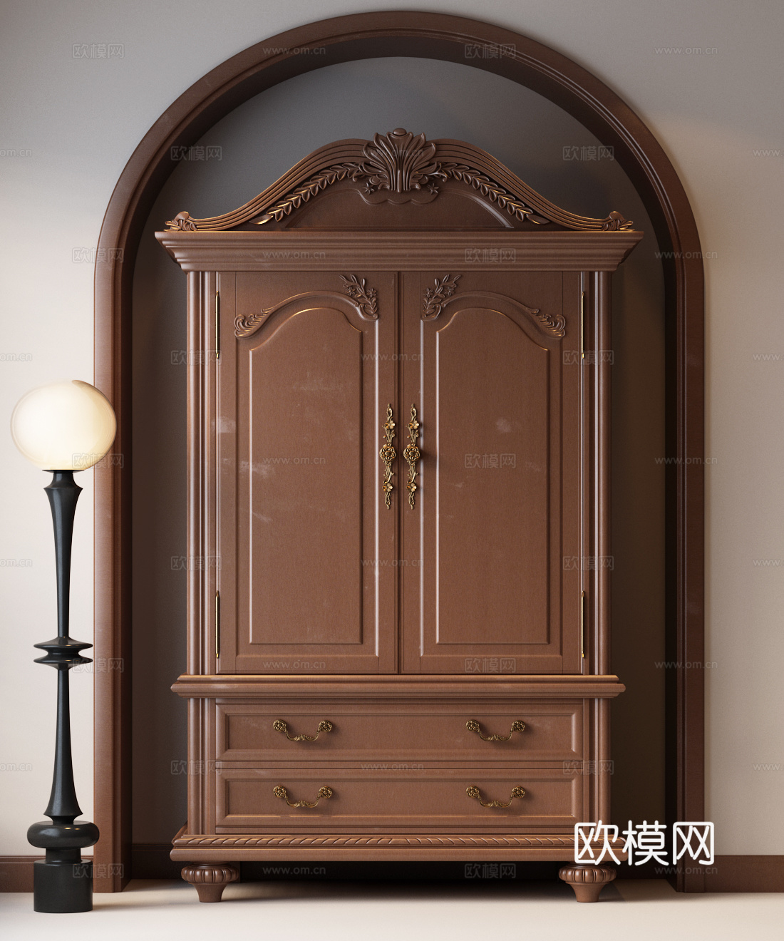 衣柜 中古衣柜 法式中古衣柜 欧式衣柜 欧式古典衣柜3d模型